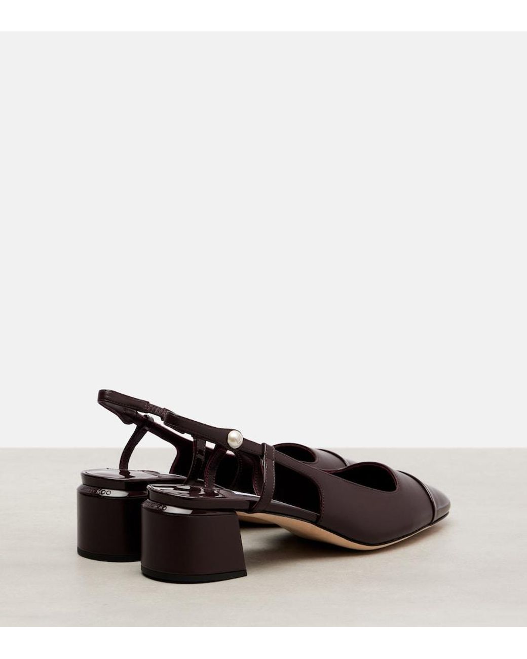 Jimmy Choo Brown Elisa 45 Leather Slingback Pumps