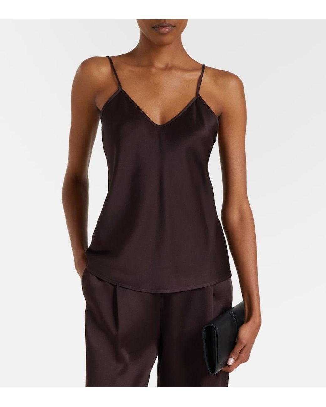 Max Mara Brown Crepe Satin Camisole