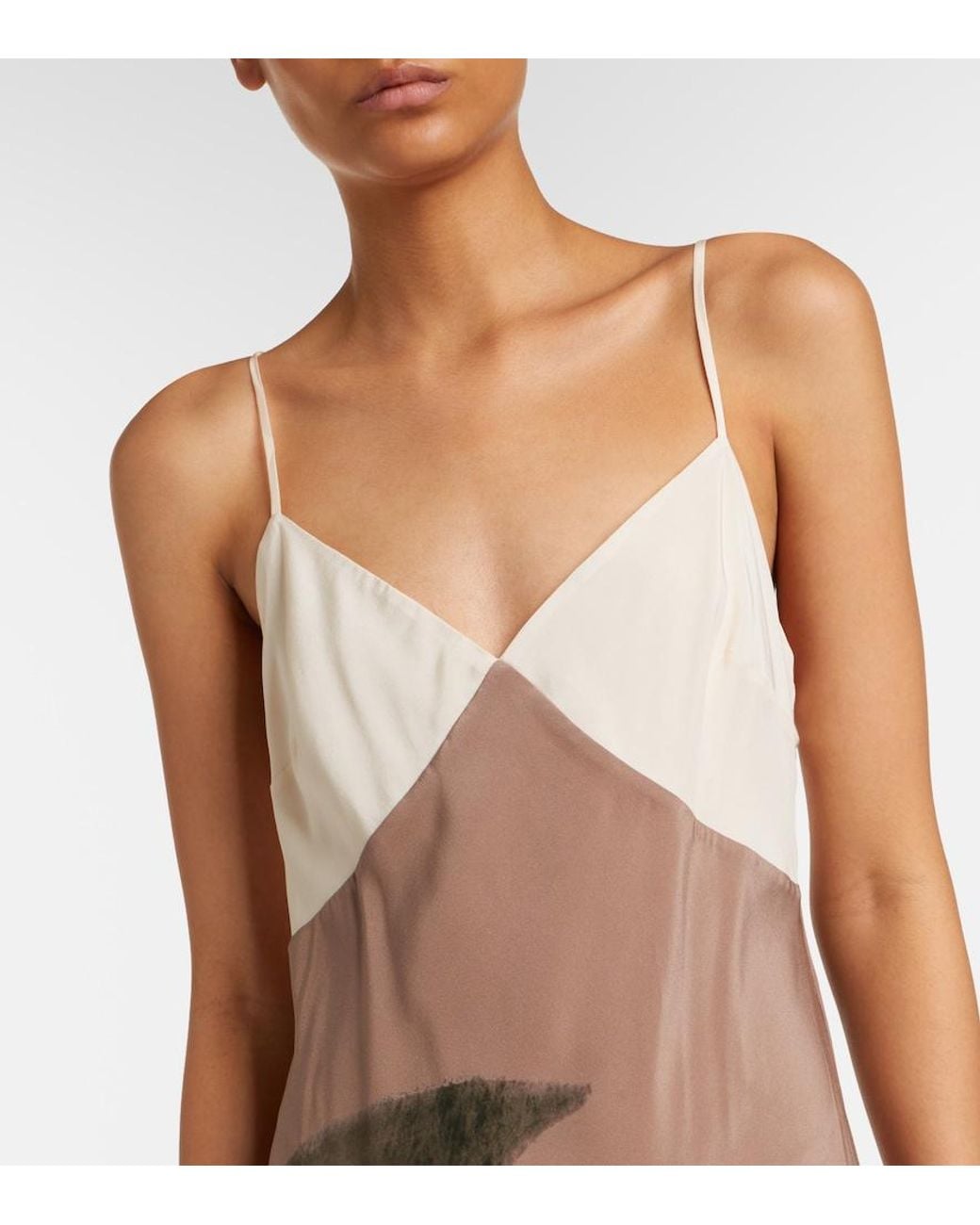 Sir Brown Azaliea Floral Silk Max Dress