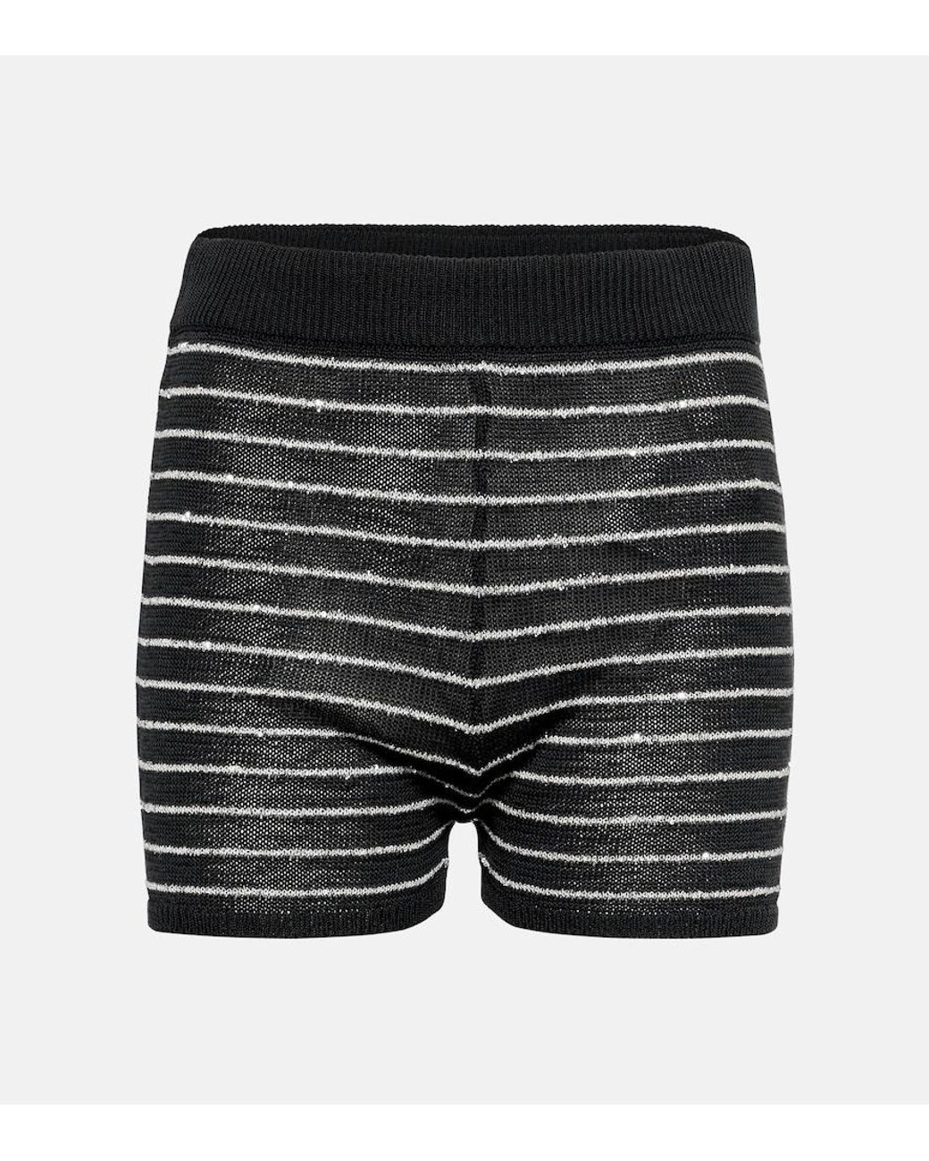 Brunello Cucinelli Black Knitted Cotton Shorts
