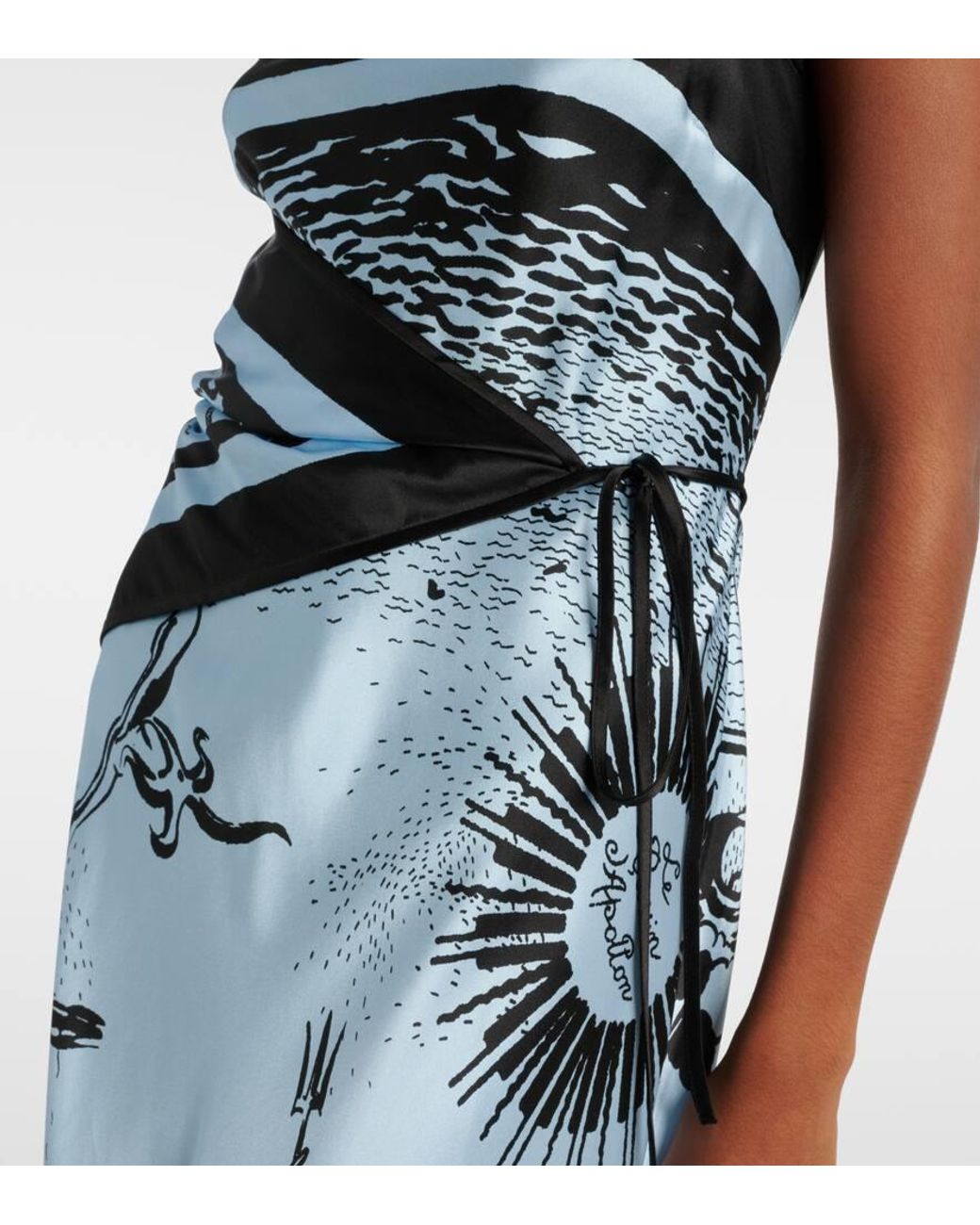 sir dreamwood scarf midi dress SIR. Dreamwood Scarf Midi Dress in Brise Soleil