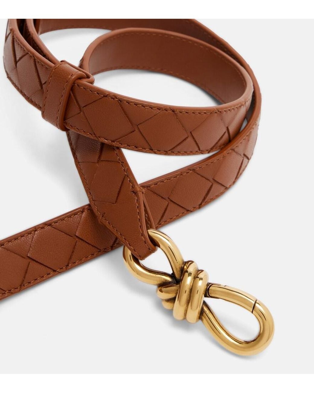 Bottega Veneta Brown Andiamo Intrecciato Leather Belt