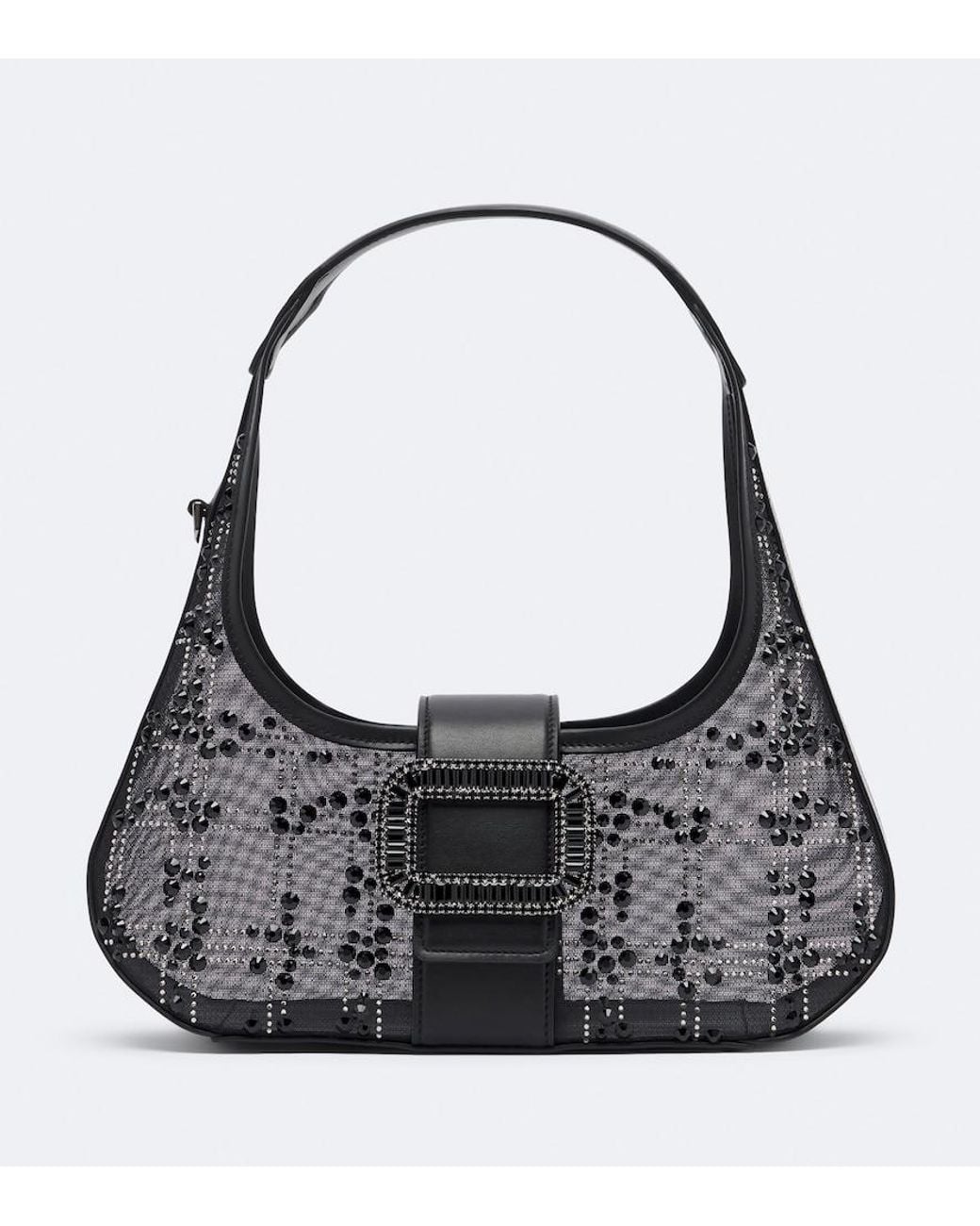 Roger Vivier Black Pilgrim Mini Embellished Top-Handle Bag