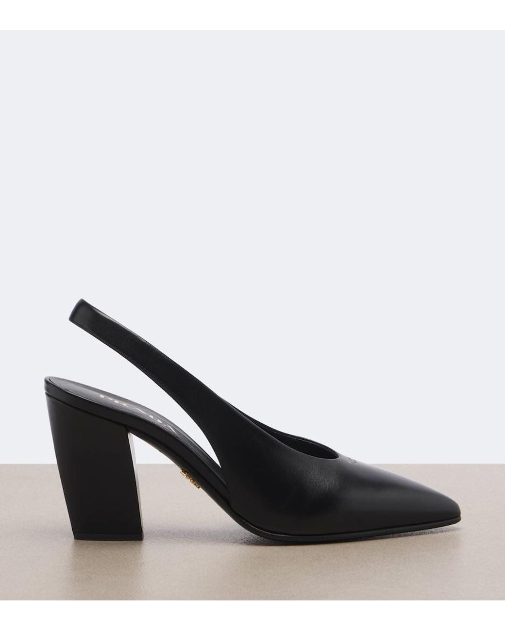 Prada Black Leather Slingback Pumps