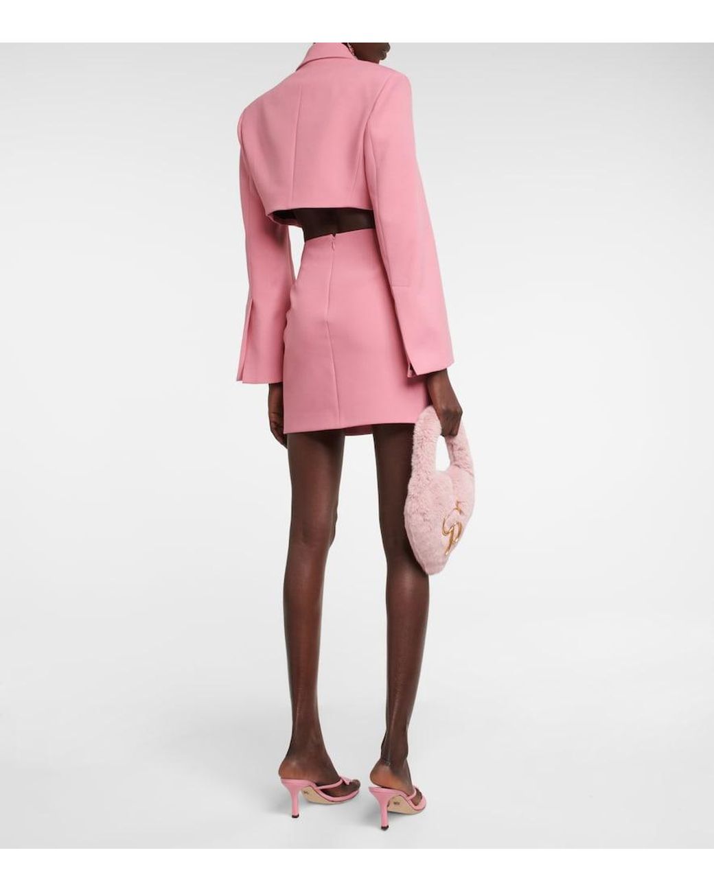 Blumarine Pink Cropped Crepe Blazer
