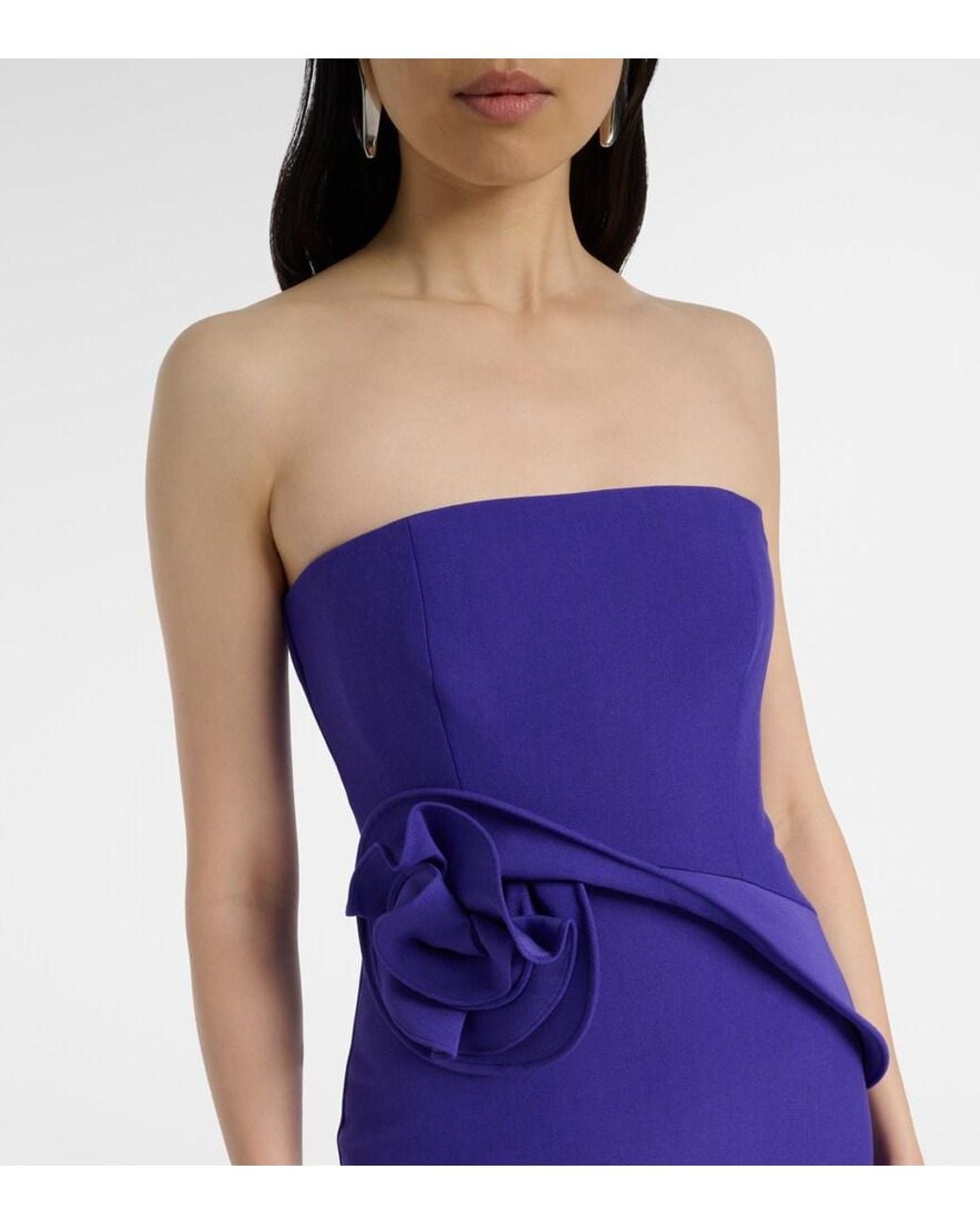 Roland Mouret Floral-Applique Gown in Purple | Lyst UK