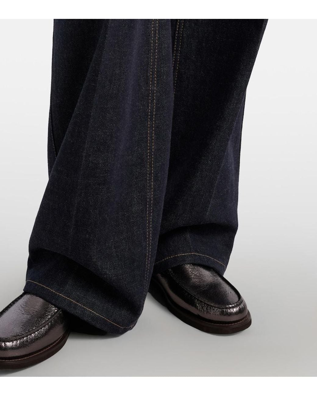 Brunello Cucinelli Blue Wide-Leg Jeans