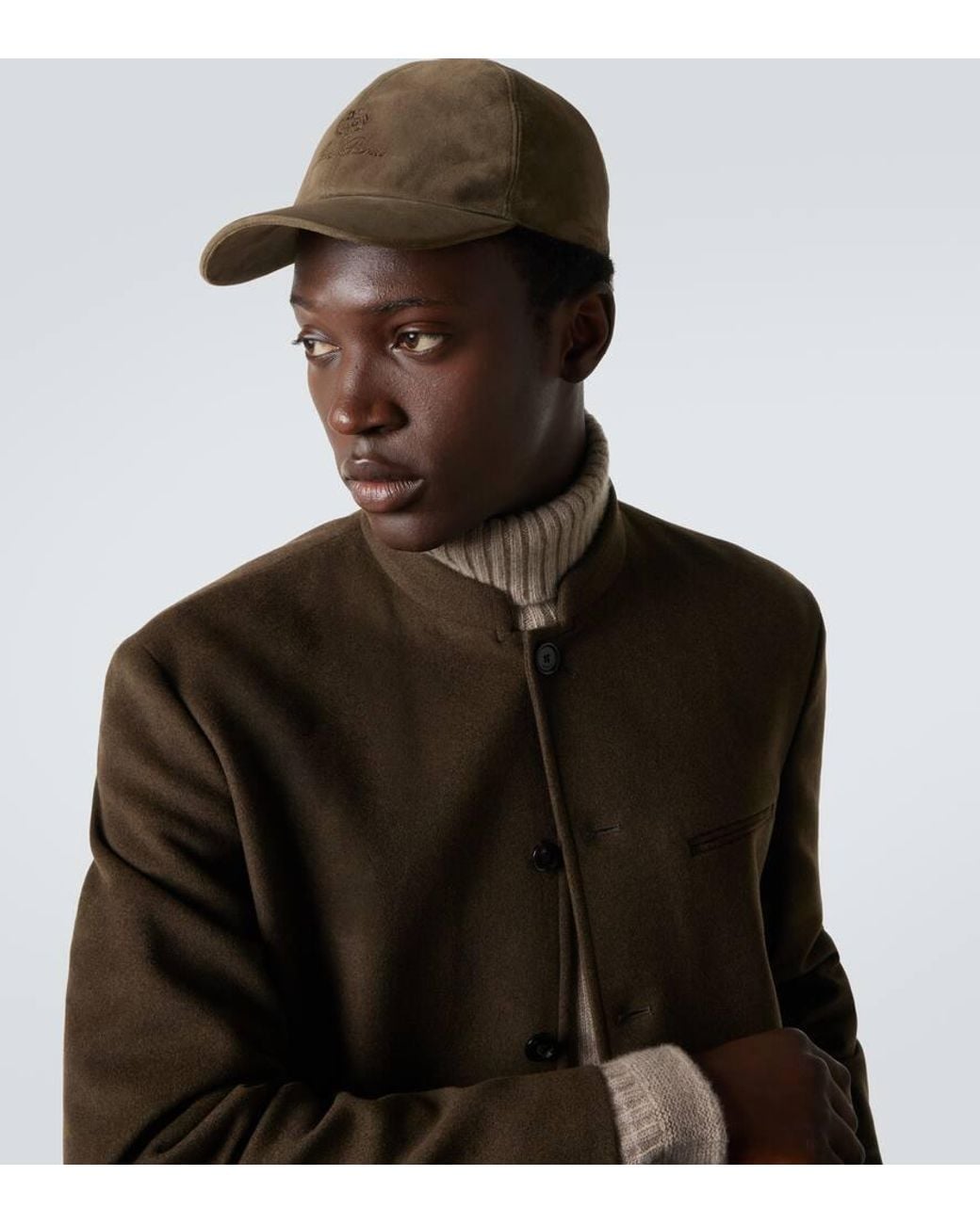 Loro Piana Bestickte Baseballcap Aus Veloursleder in Green für Herren