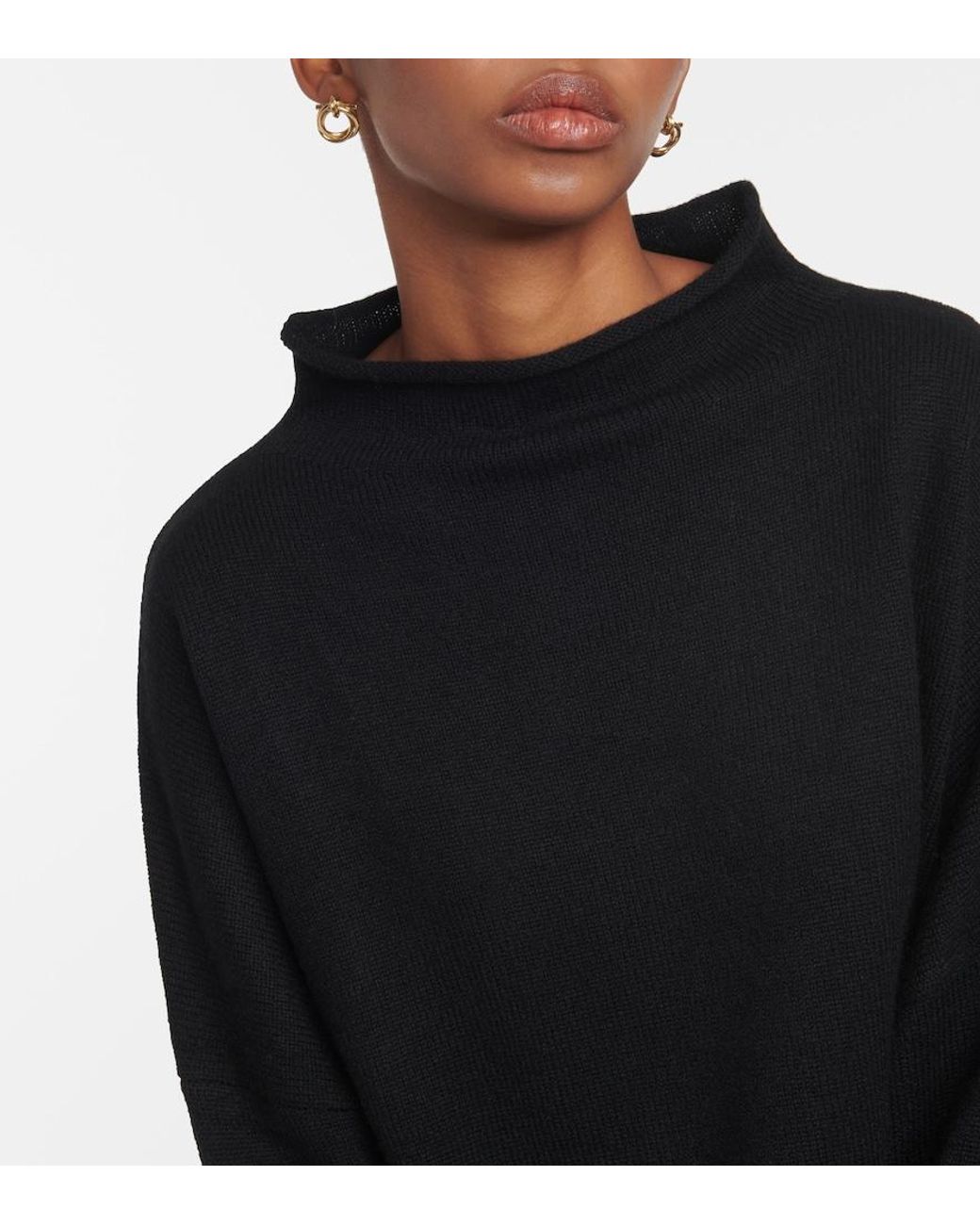Lisa Yang Black Sandy Cashmere Mockneck Sweater