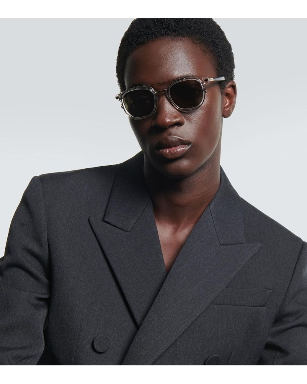 Dior Gray Diorblacksuit S14I Aviator Sunglasses for men