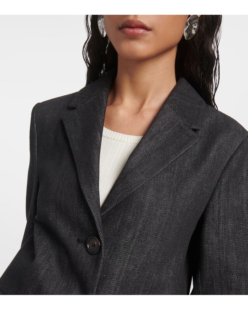 Max Mara Black Murano Chambray Blazer