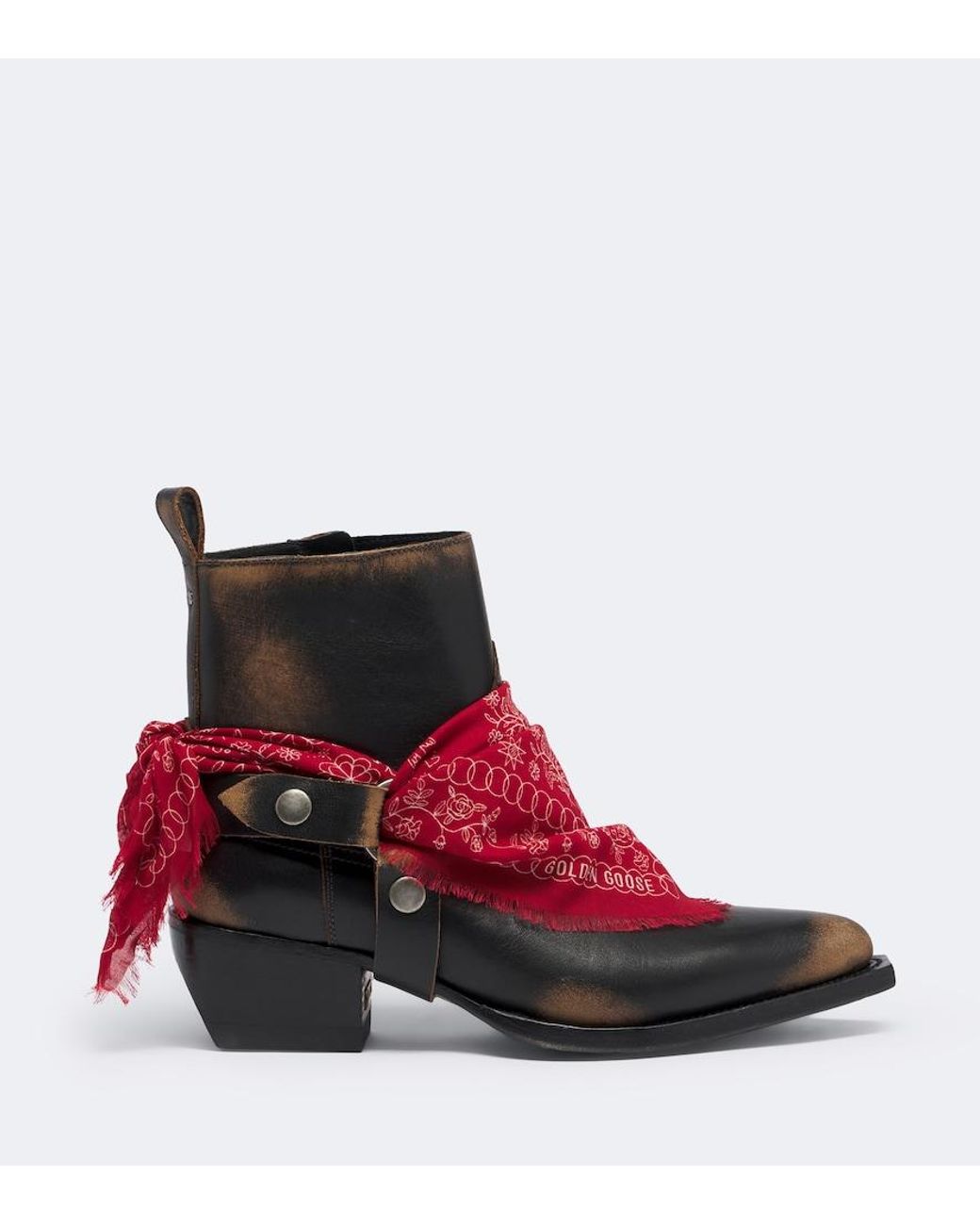 Golden Goose Deluxe Brand Red Debbie Leather Cowboy Boots