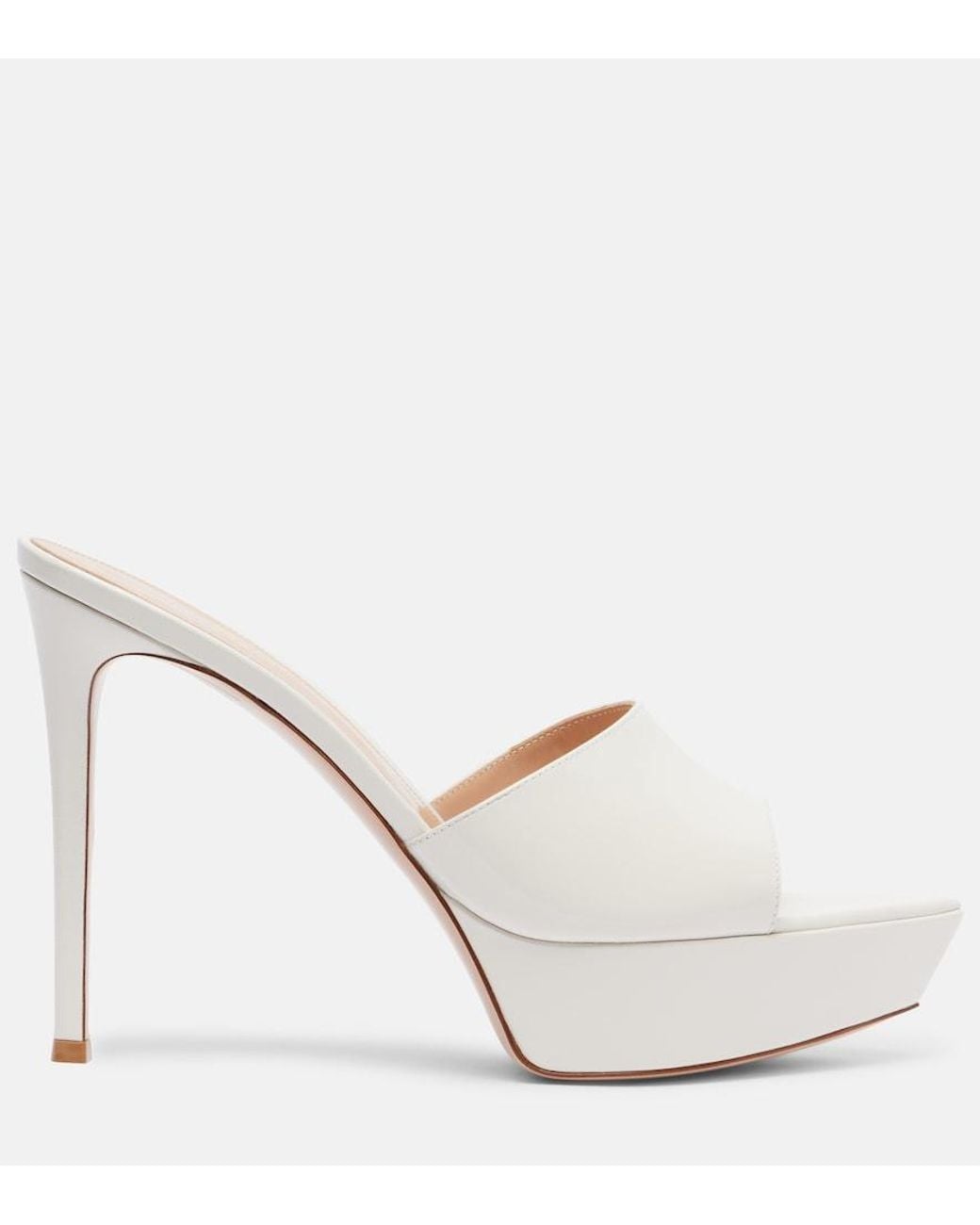 Gianvito Rossi Natural Dasha 85 Patent Leather Platform Mules