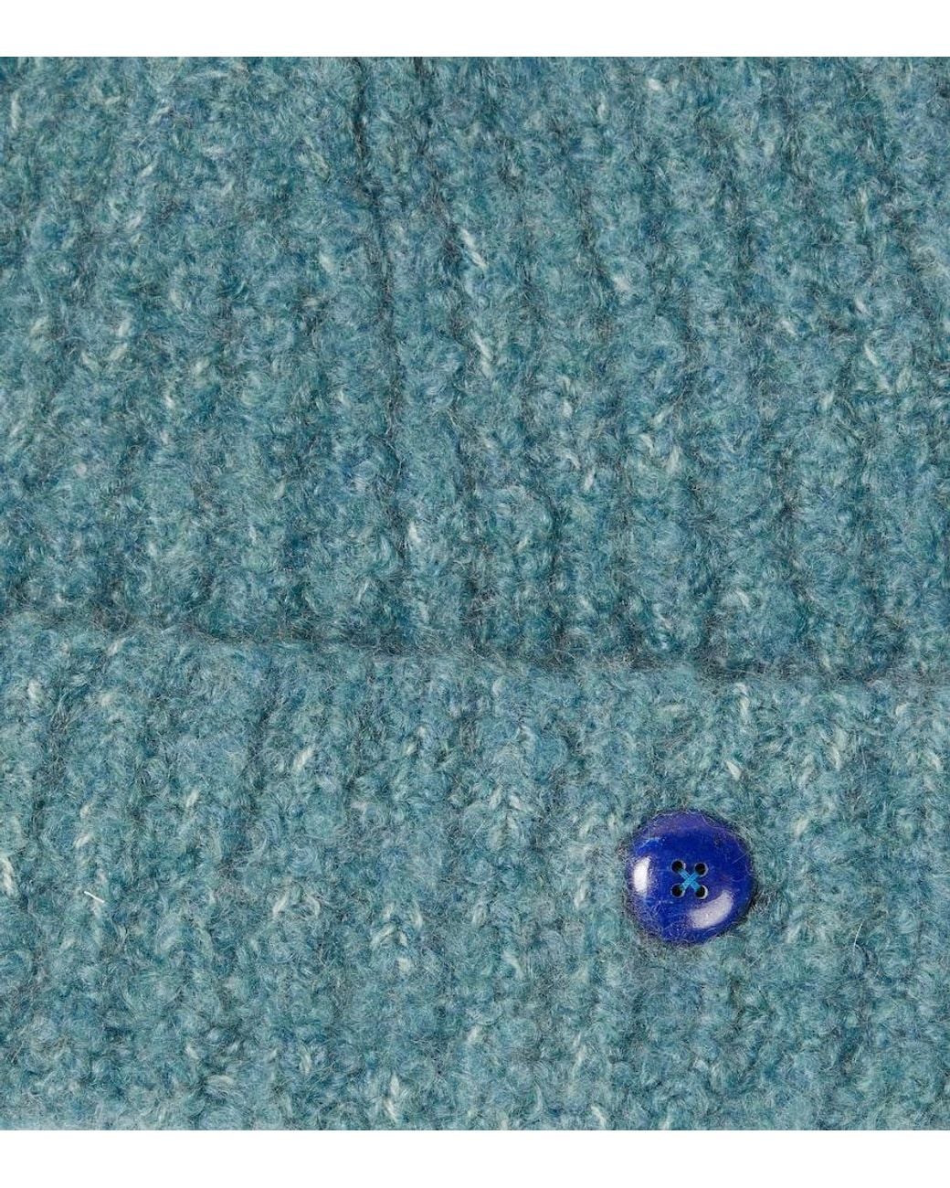 God's True Cashmere Blue Cashmere Boucle Beanie