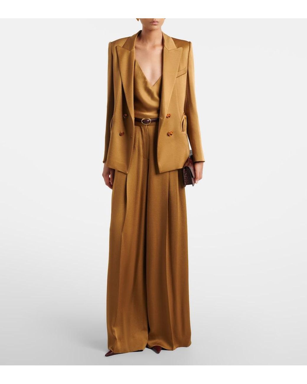 Blazé Milano Brown Charmer Double-Breasted Blazer