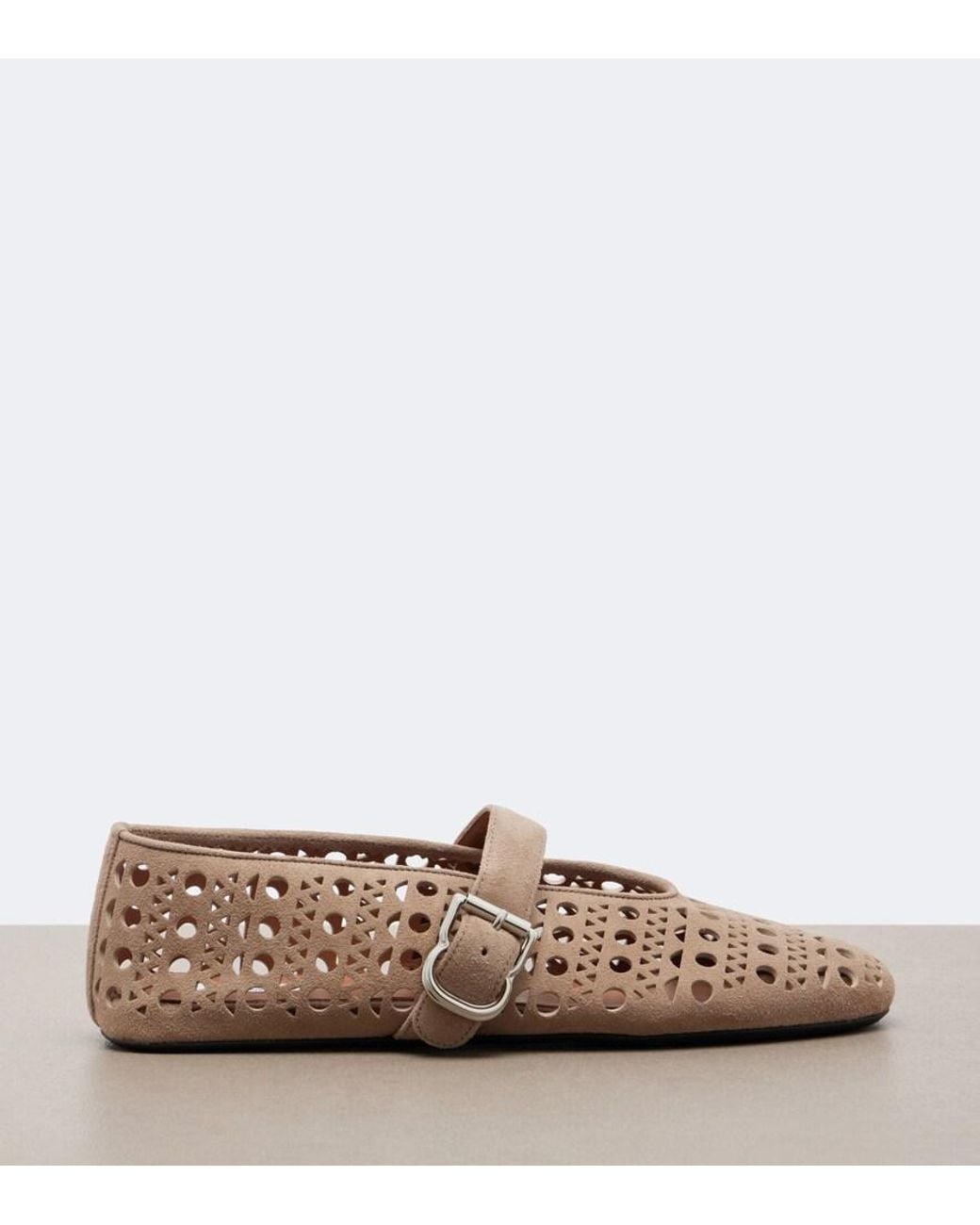 Alaïa Pink Vienne Suede Mary Jane Flats