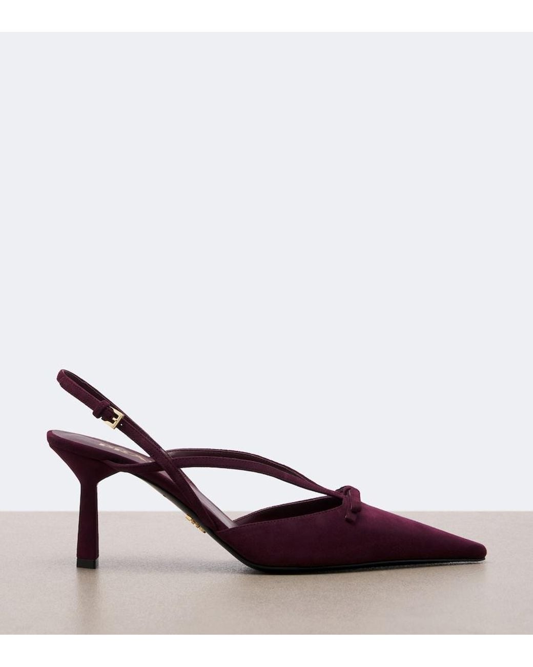 Prada Purple Bow-Detail Suede Slingback Pumps