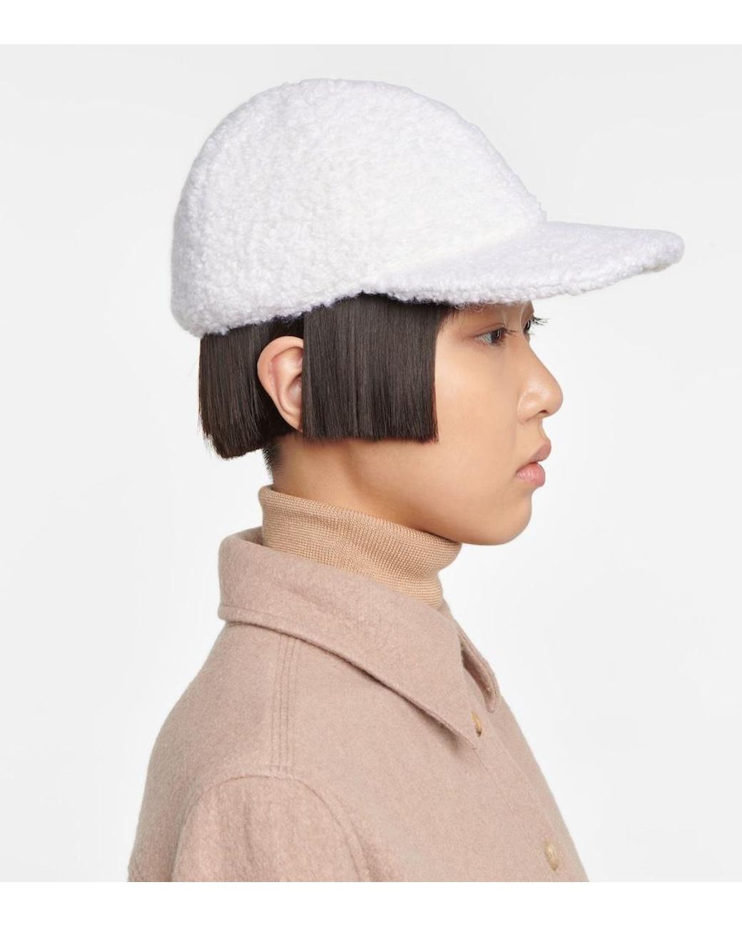 Gabriela Hearst White Boucle Baseball Cap