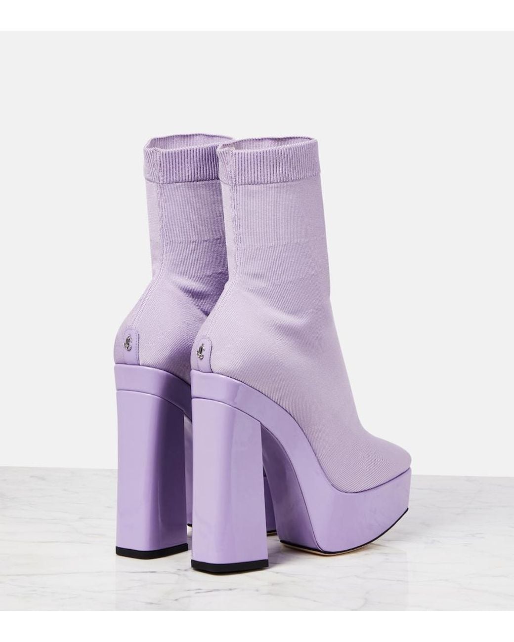 Jimmy Choo Purple Giome Sock Ankle Boots