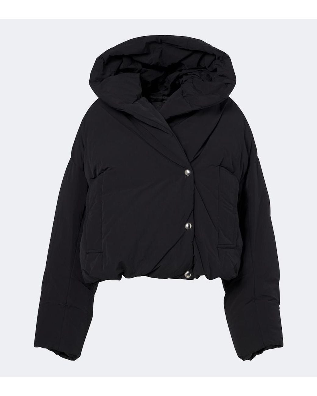 Sportmax Black Cropped Hooded Down Jacket