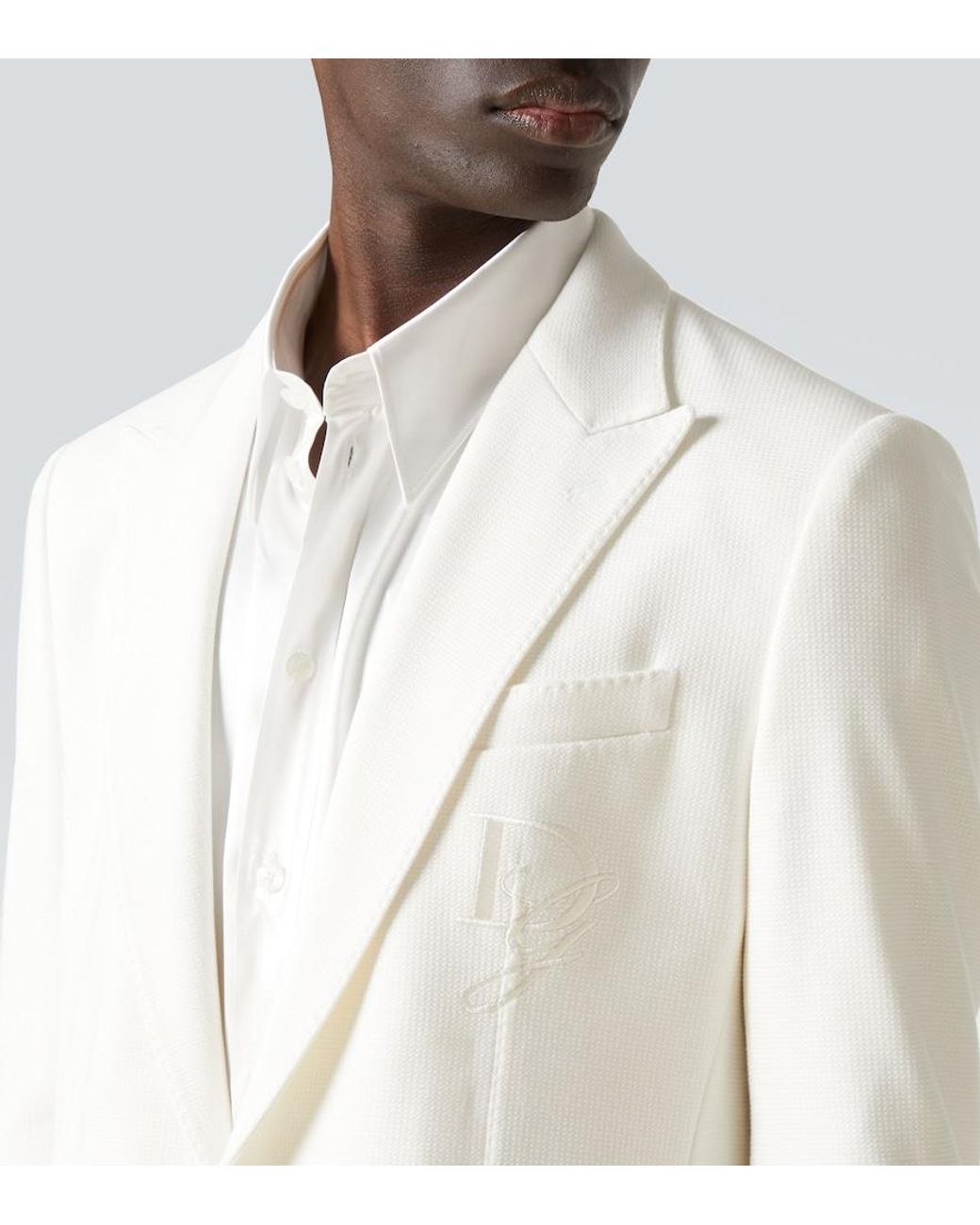 Dolce & Gabbana White Single-Breasted Blazer for men