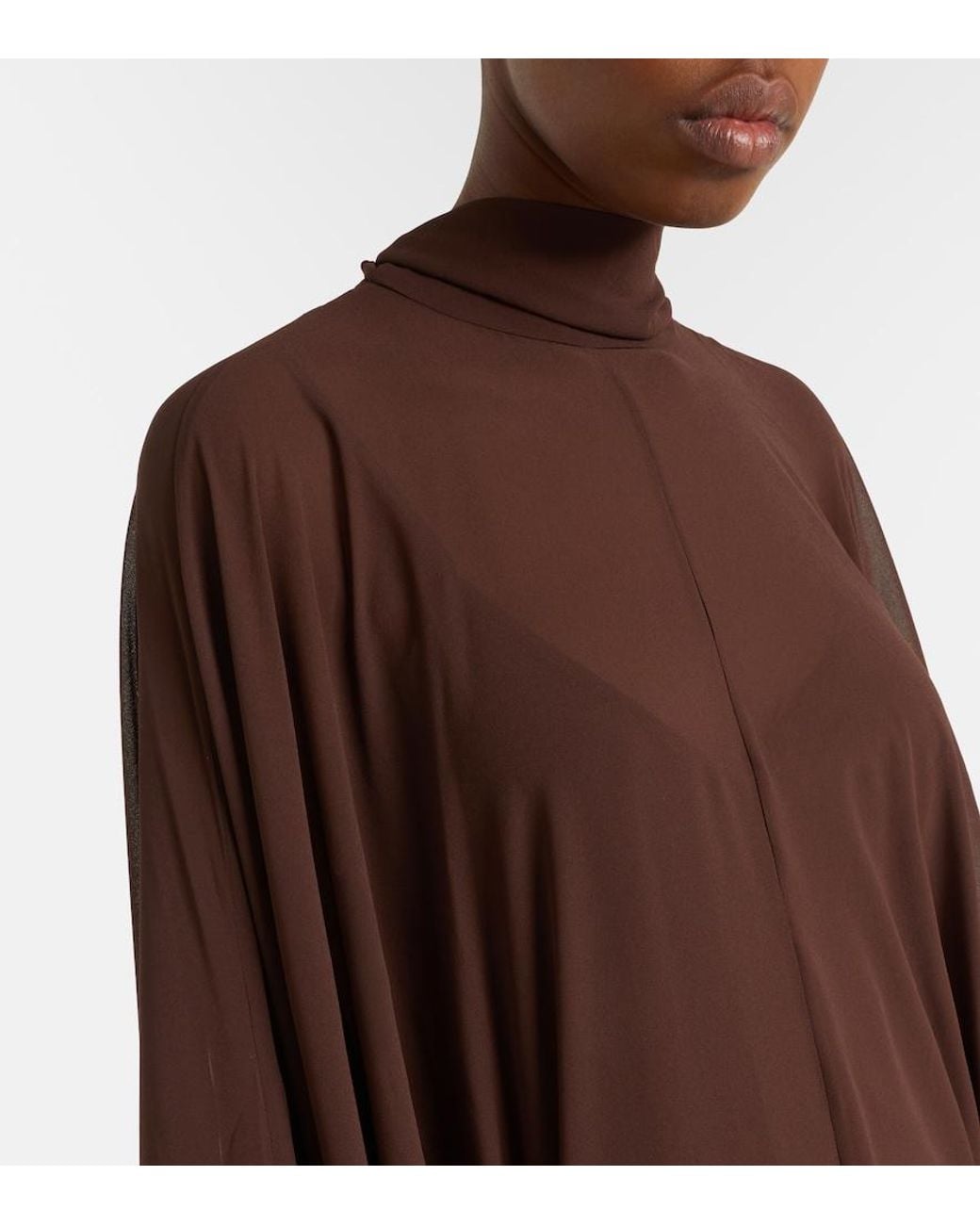 De La Vali Brown Nila Chiffon Gown