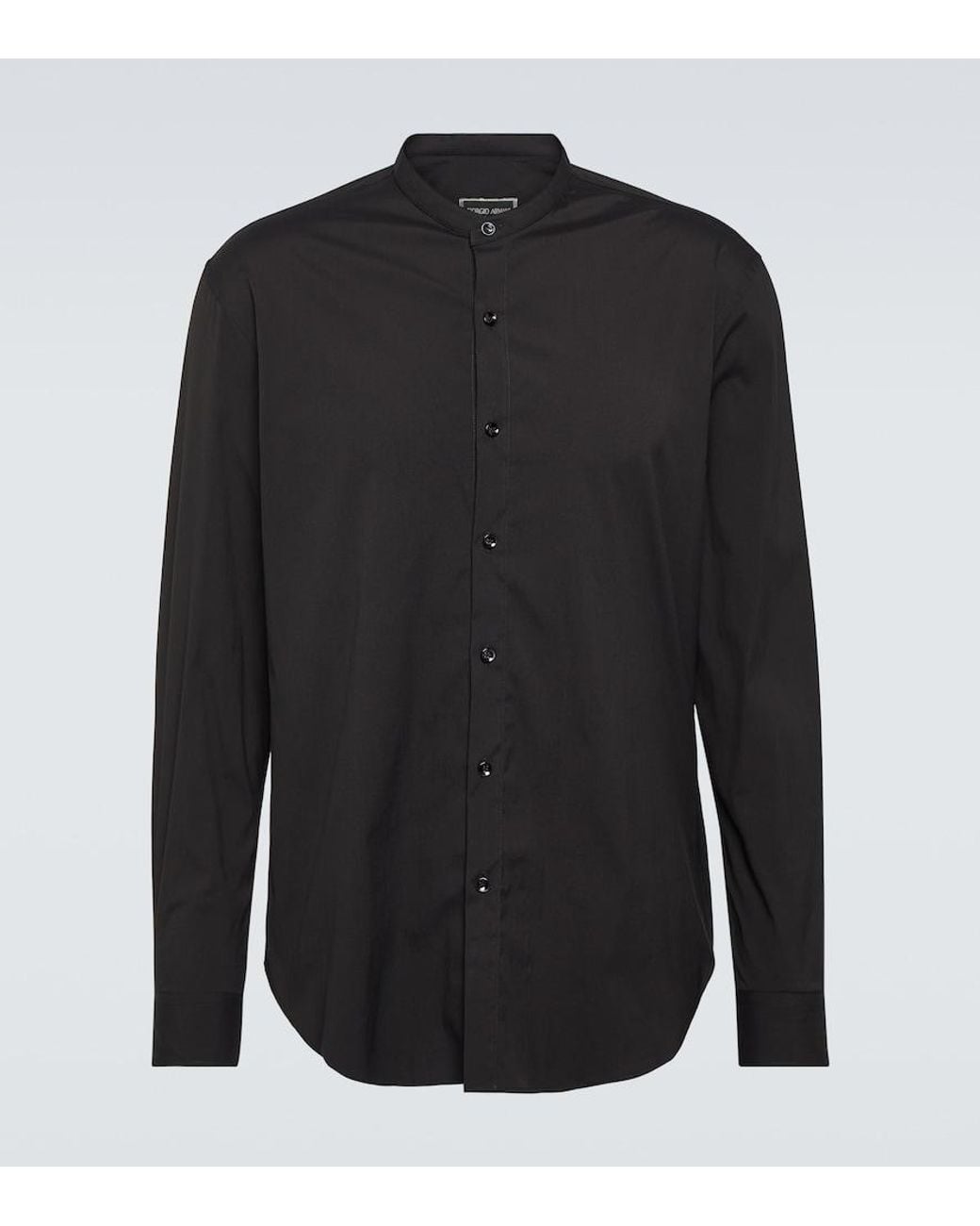 Giorgio Armani Black Icon Cotton-Blend Poplin Shirt for men