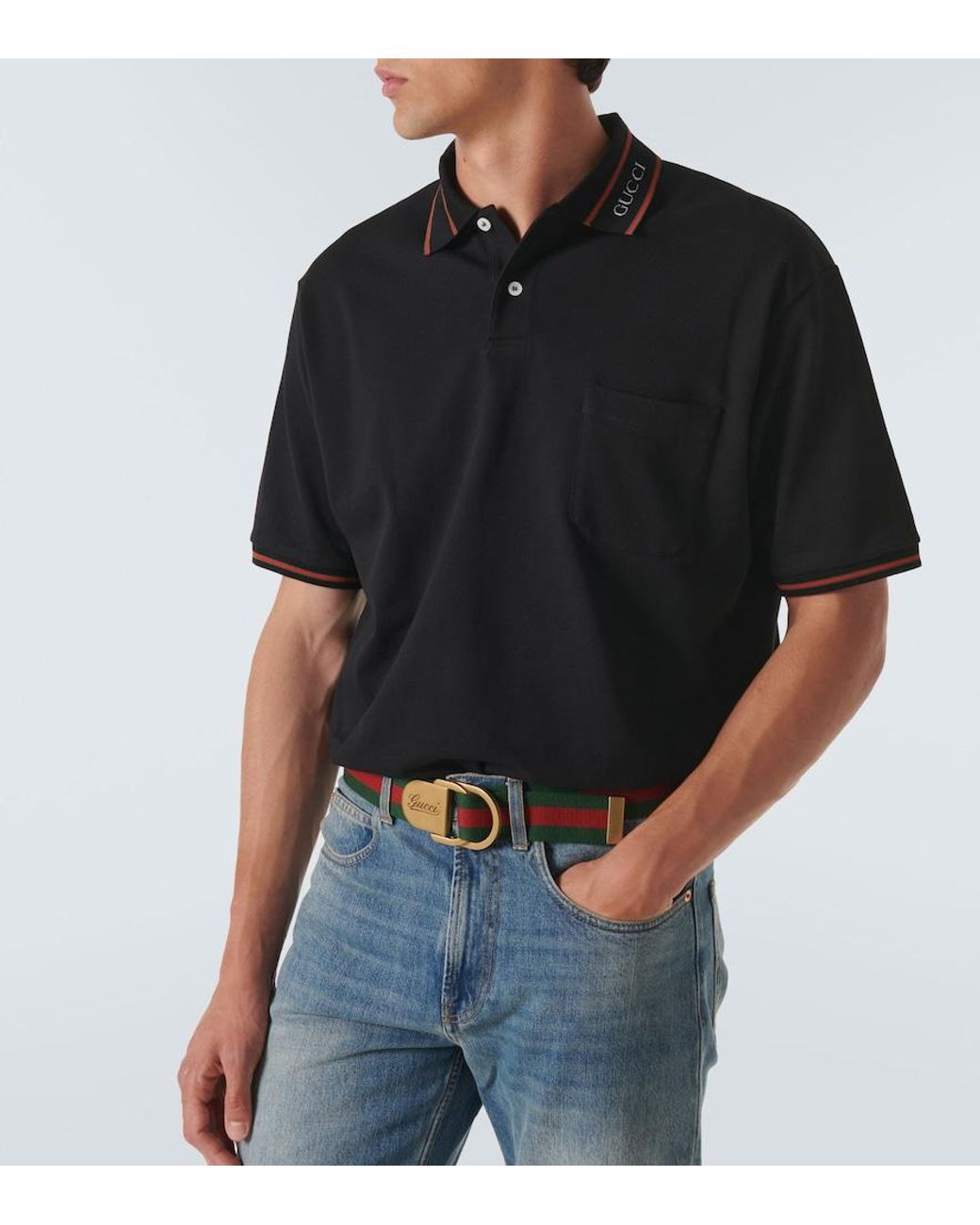 Gucci Black Polo With Logo for men