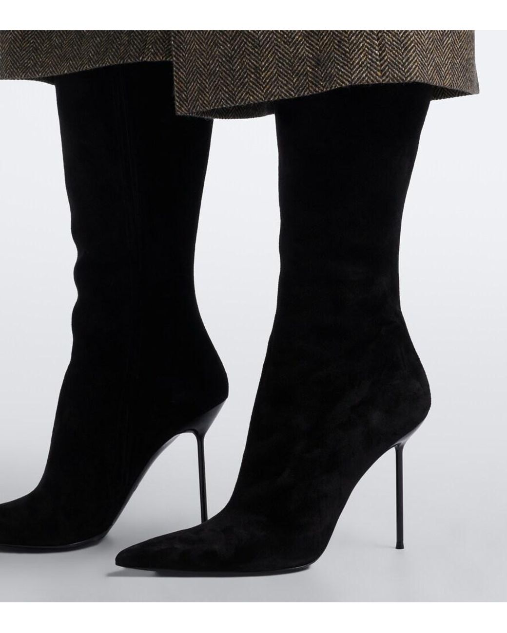 Paris Texas Black Lidia Suede Knee-High Boots