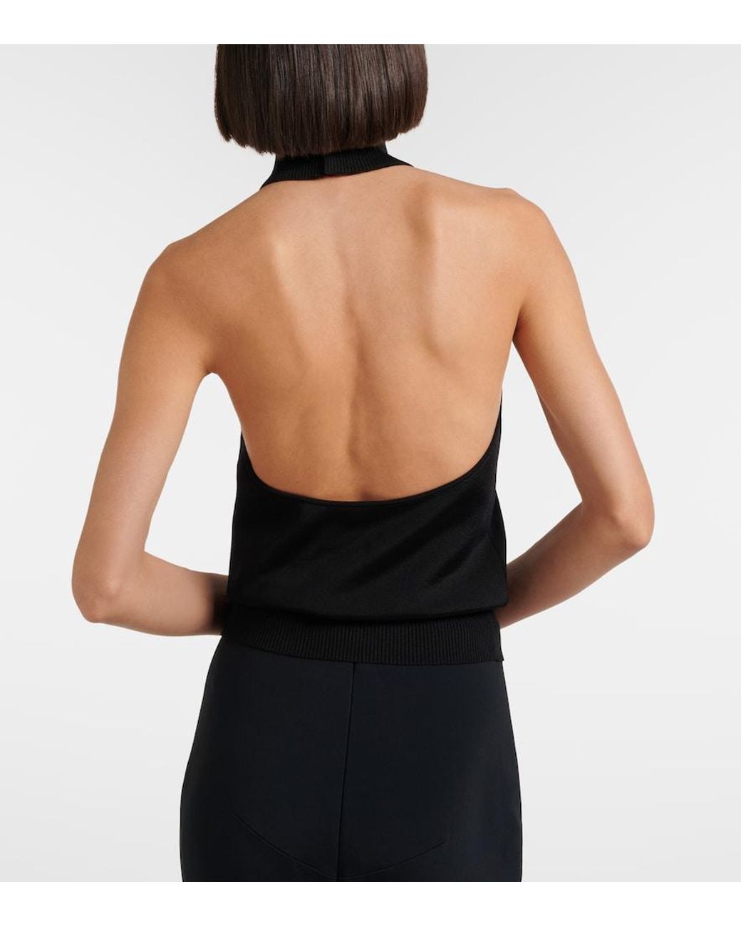Givenchy Black Embellished Halterneck Top
