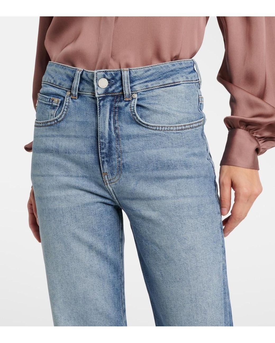 AG Jeans Blue La Croisette High-Rise Flared Jeans