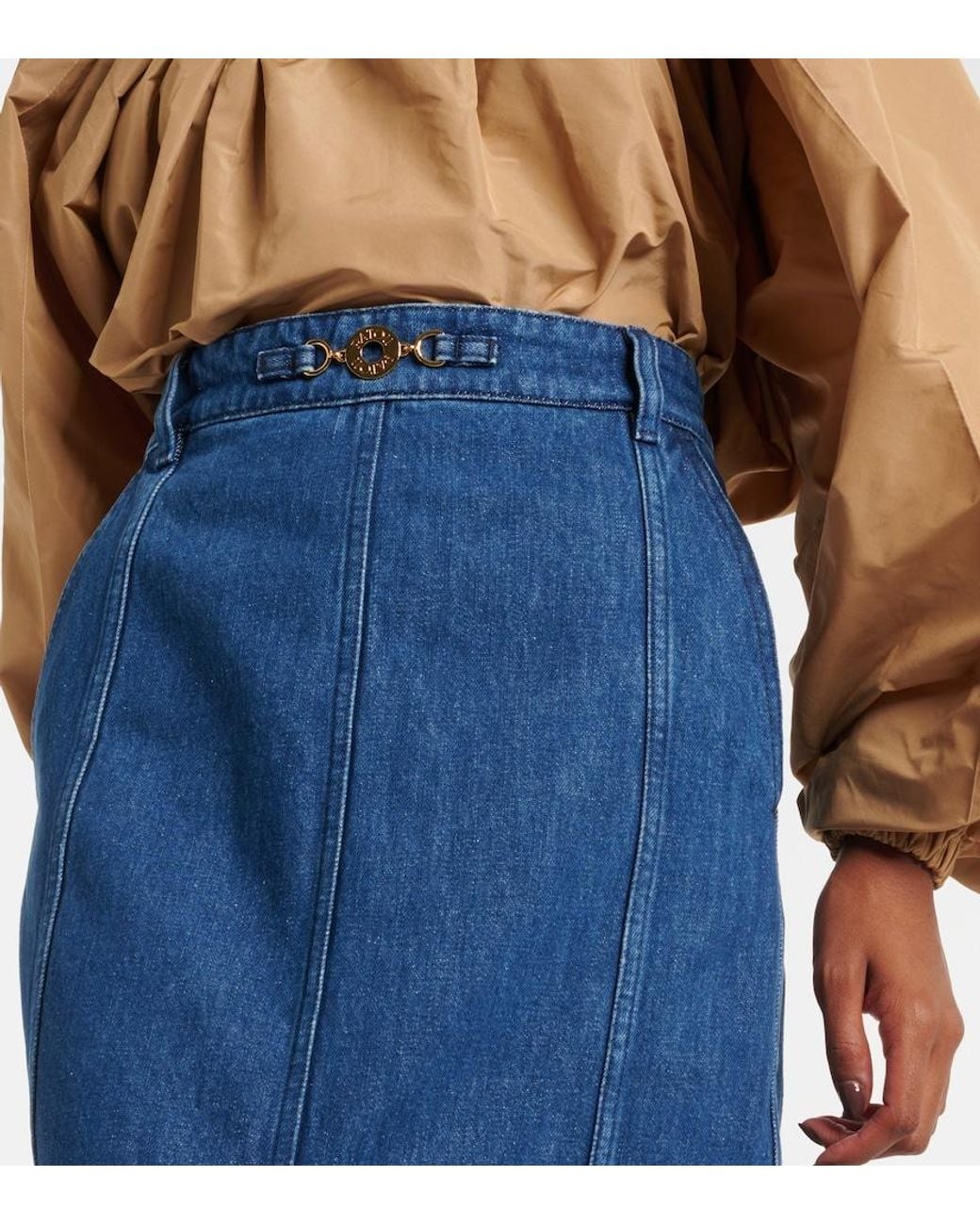 Patou Blue Denim Maxi Skirt