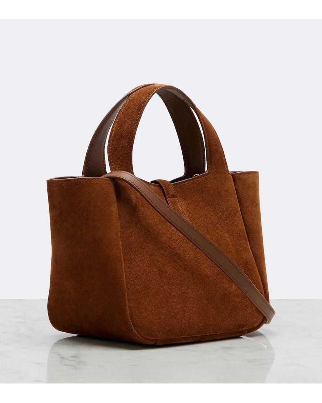 Saint Laurent Brown Le 5 A 7 Suede Shoulder Bag