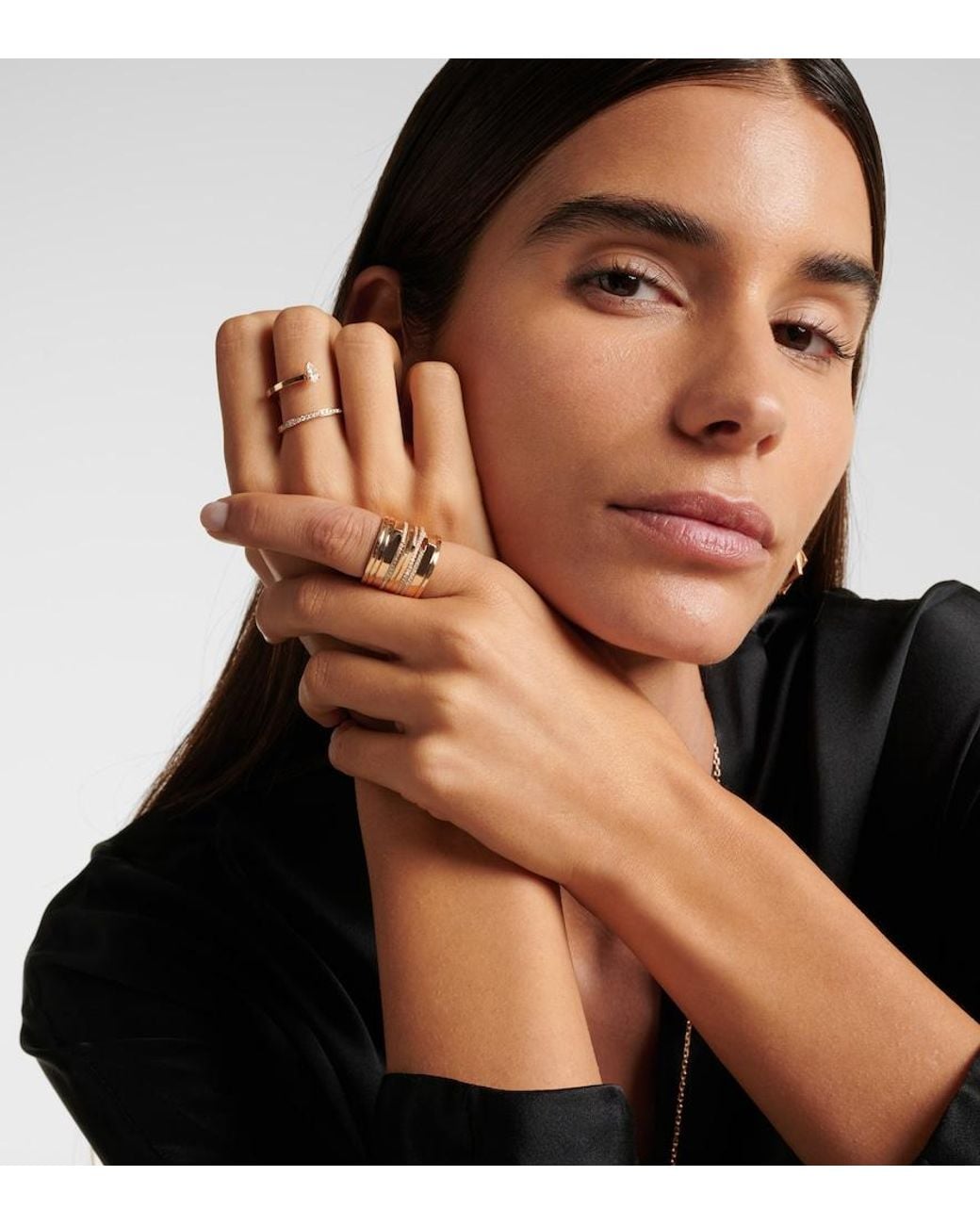 Repossi Natural Antifer 18Kt Rose Ring With Diamonds