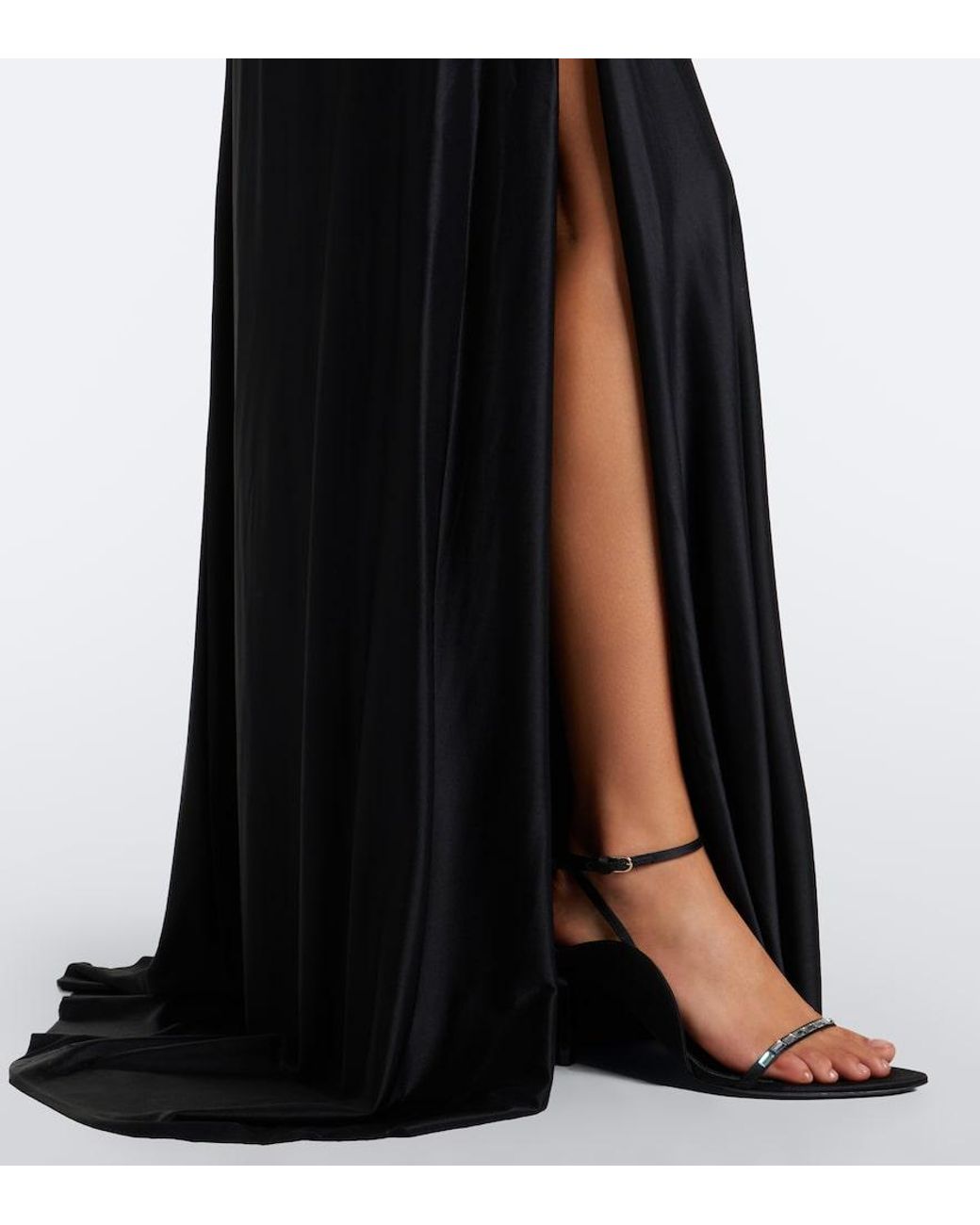 Victoria Beckham Black Florence Gathered Jersey Gown