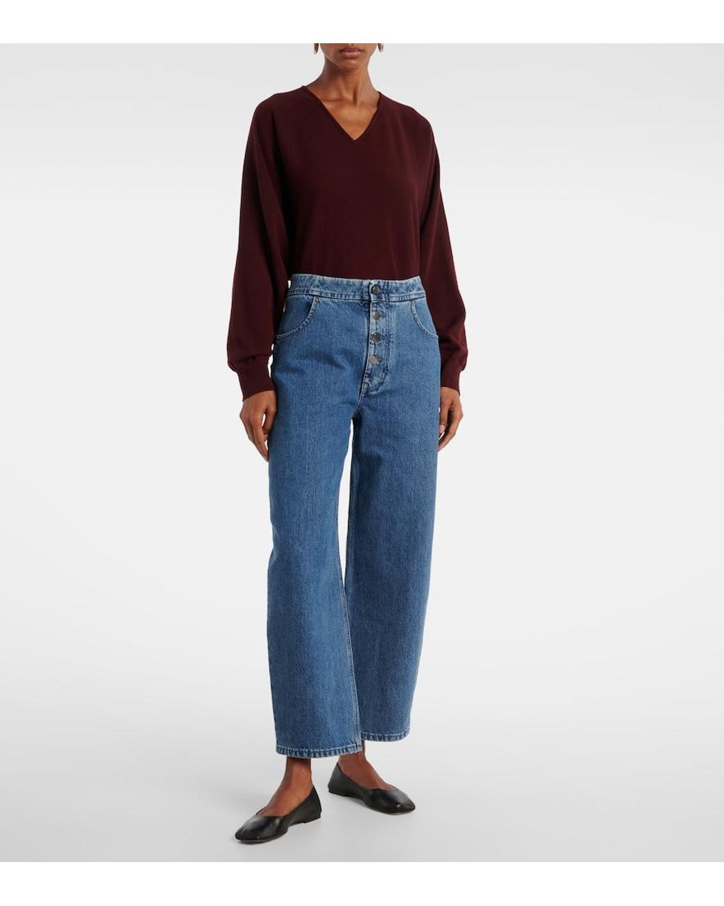 FFORME Blue Barrel-Leg Jeans