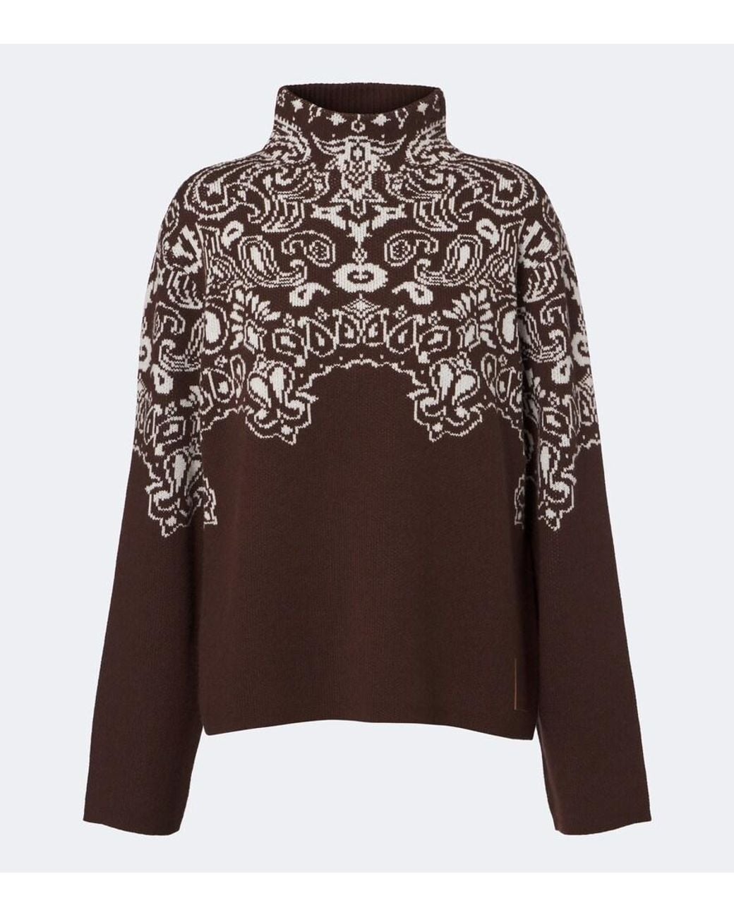 Goldbergh Brown Anshin Knitted Jacquard Sweater