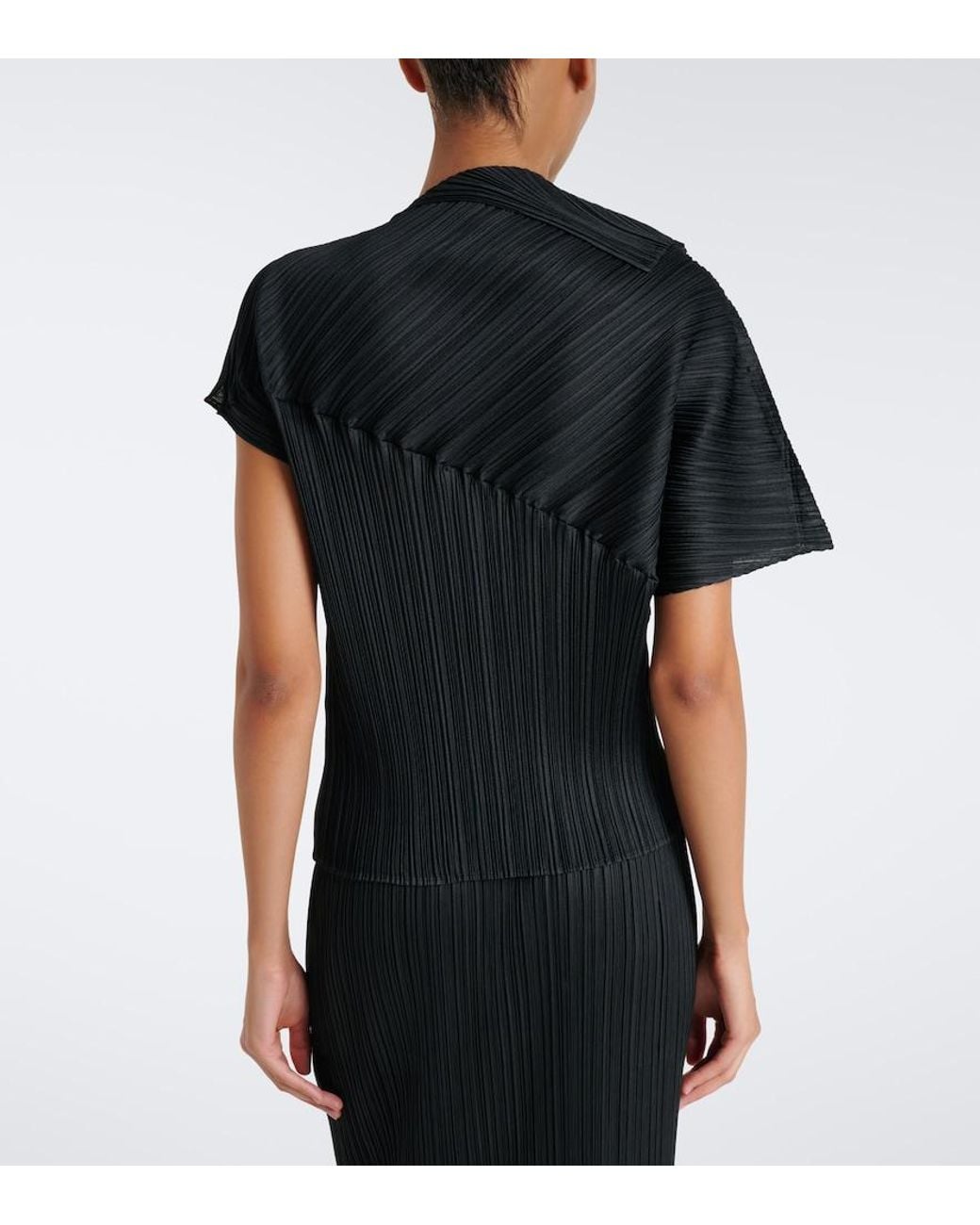 Pleats Please Issey Miyake Black Leap Pleated Top