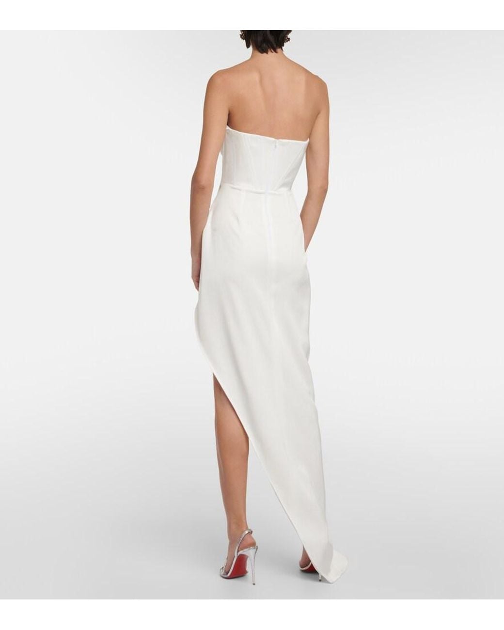 Alex Perry White Bridal Bustier-Robe Aus Crepe