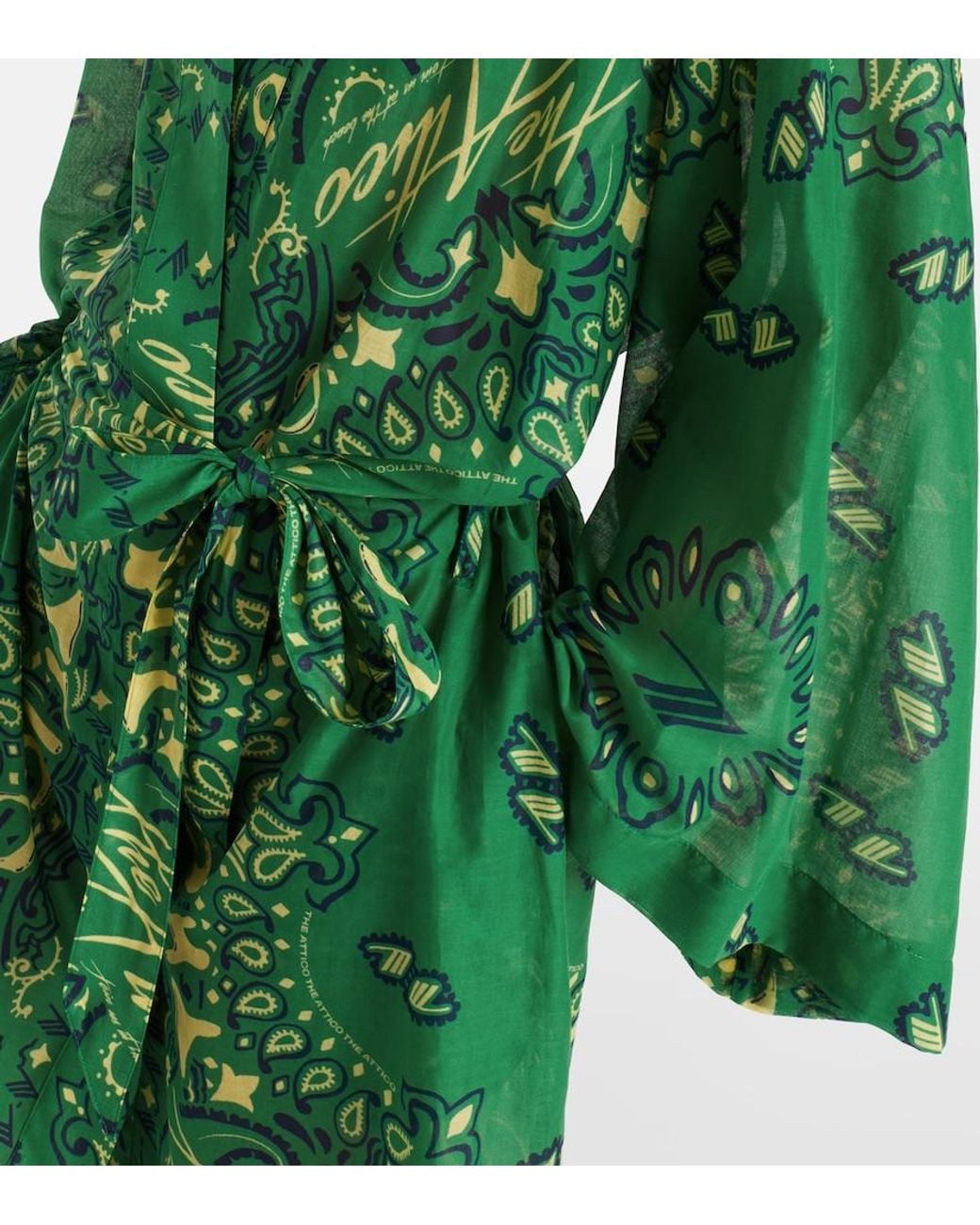The Attico Green Bandana Cotton Muslin Kaftan