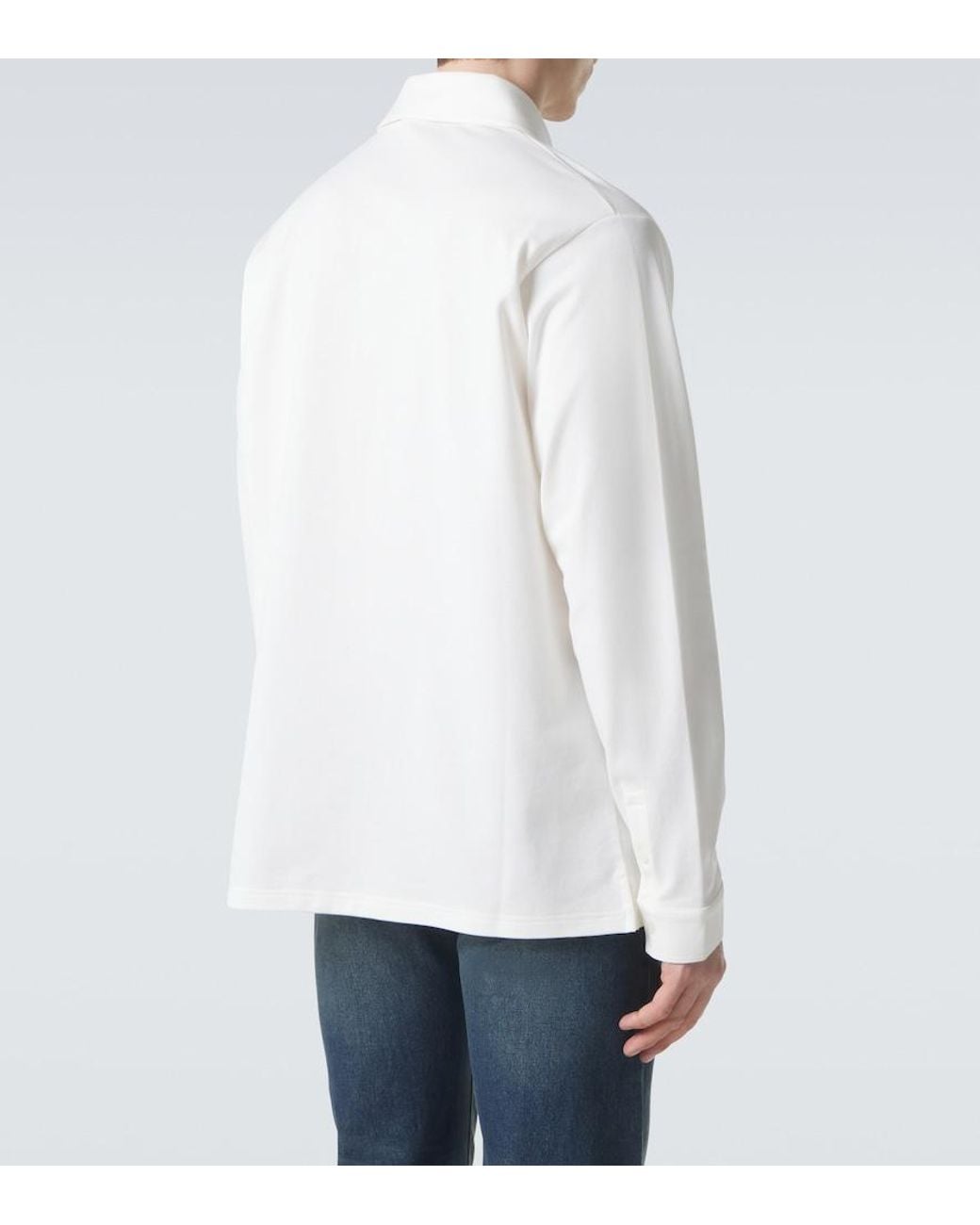 Gucci White Cotton-Blend Pique Shirt for men