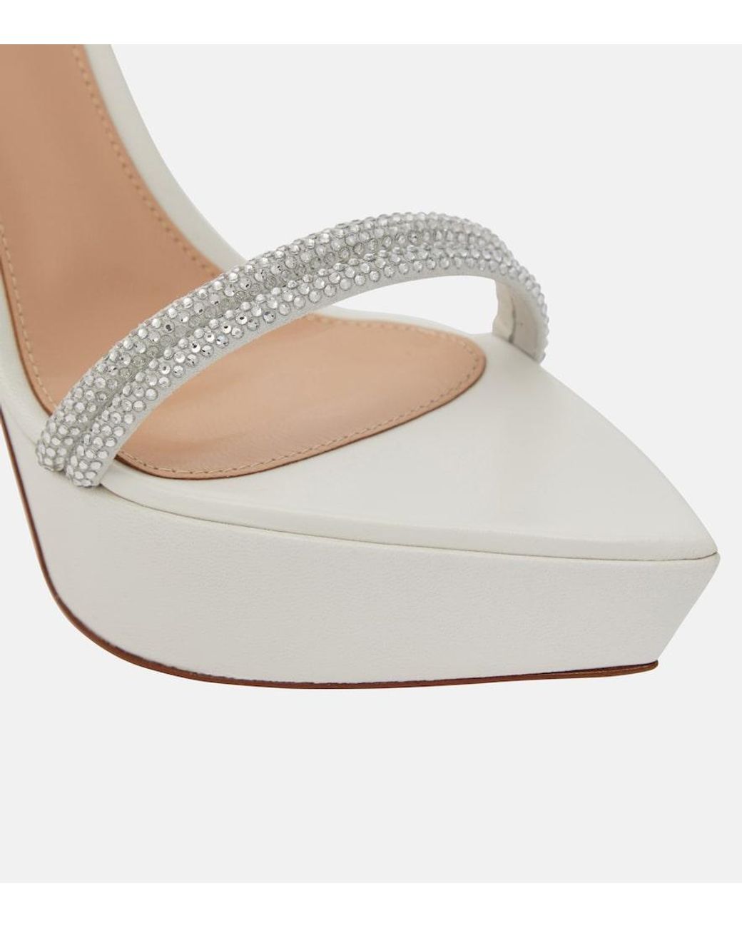 Gianvito Rossi White Cannes Leather Platform Sandals