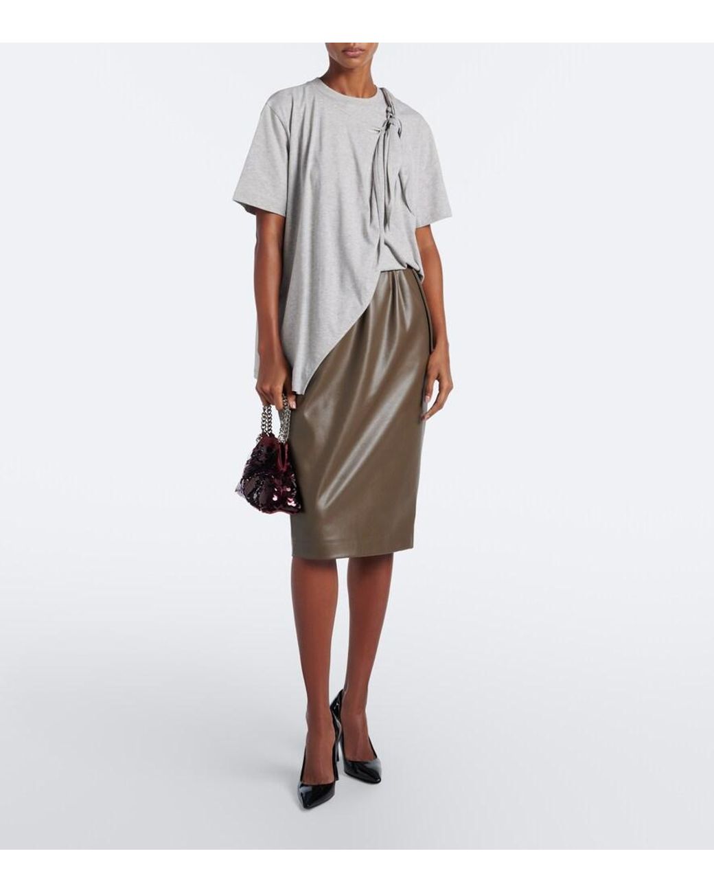 Stella McCartney White Falabella Mini Sequined Top-Handle Bag