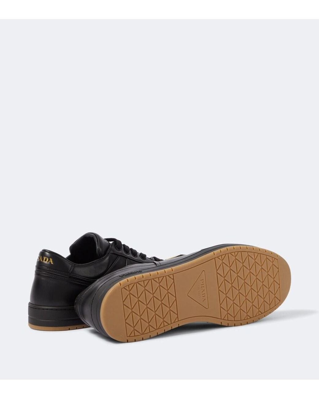 Prada Black Downtown Leather Sneakers for men