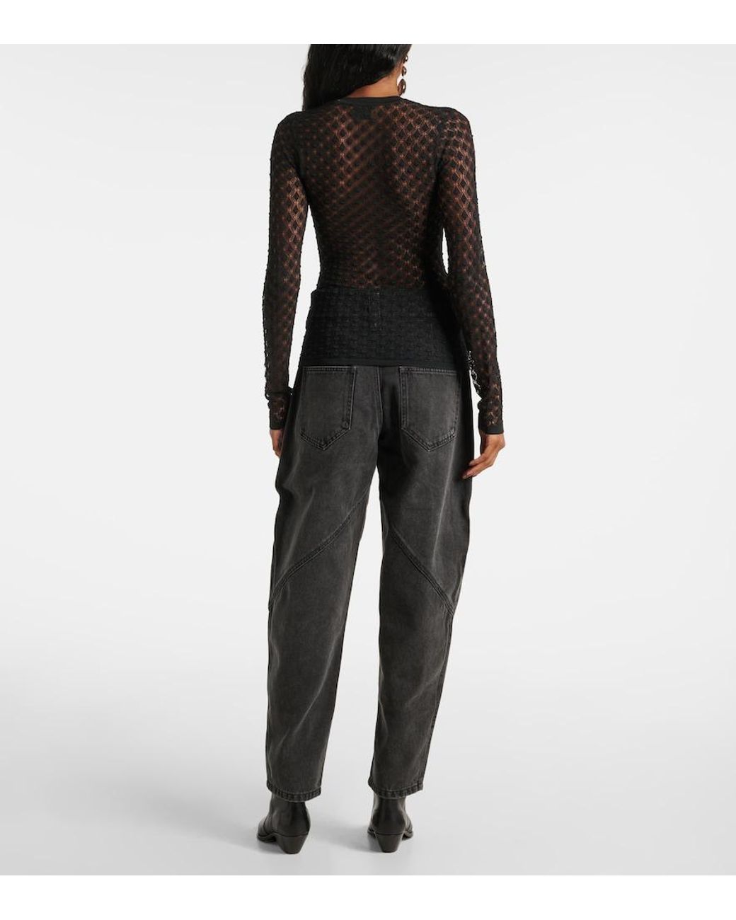 Isabel Marant Black Zavia Open-Knit Sweater