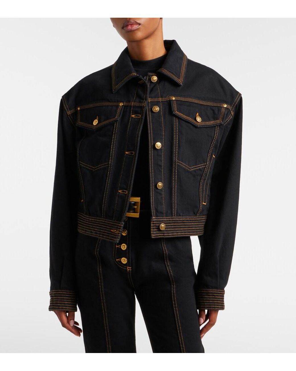 Versace Black Medusa Denim Jacket