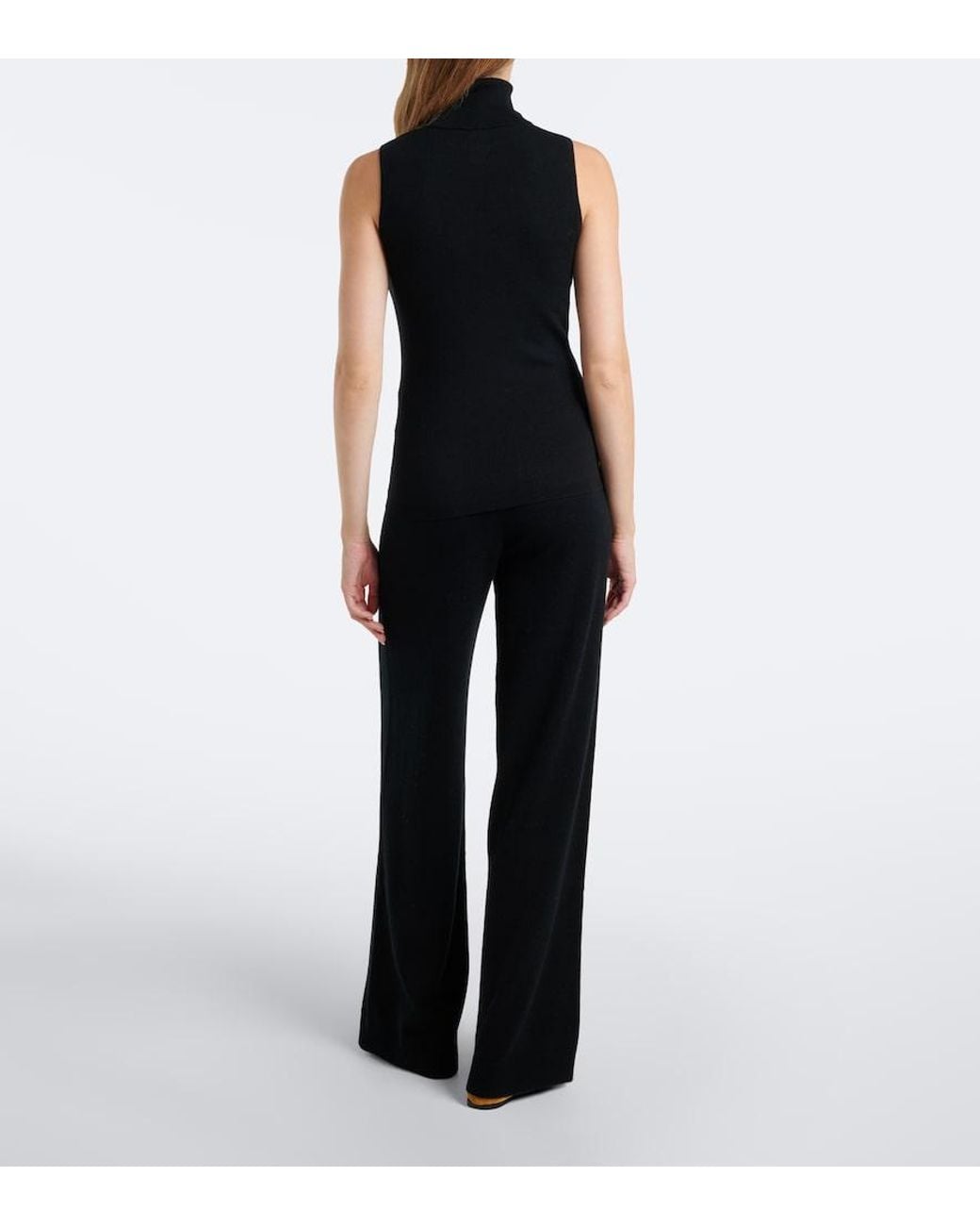 Jardin Des Orangers Black Virgin Wool And Cashmere Wide-Leg Pants