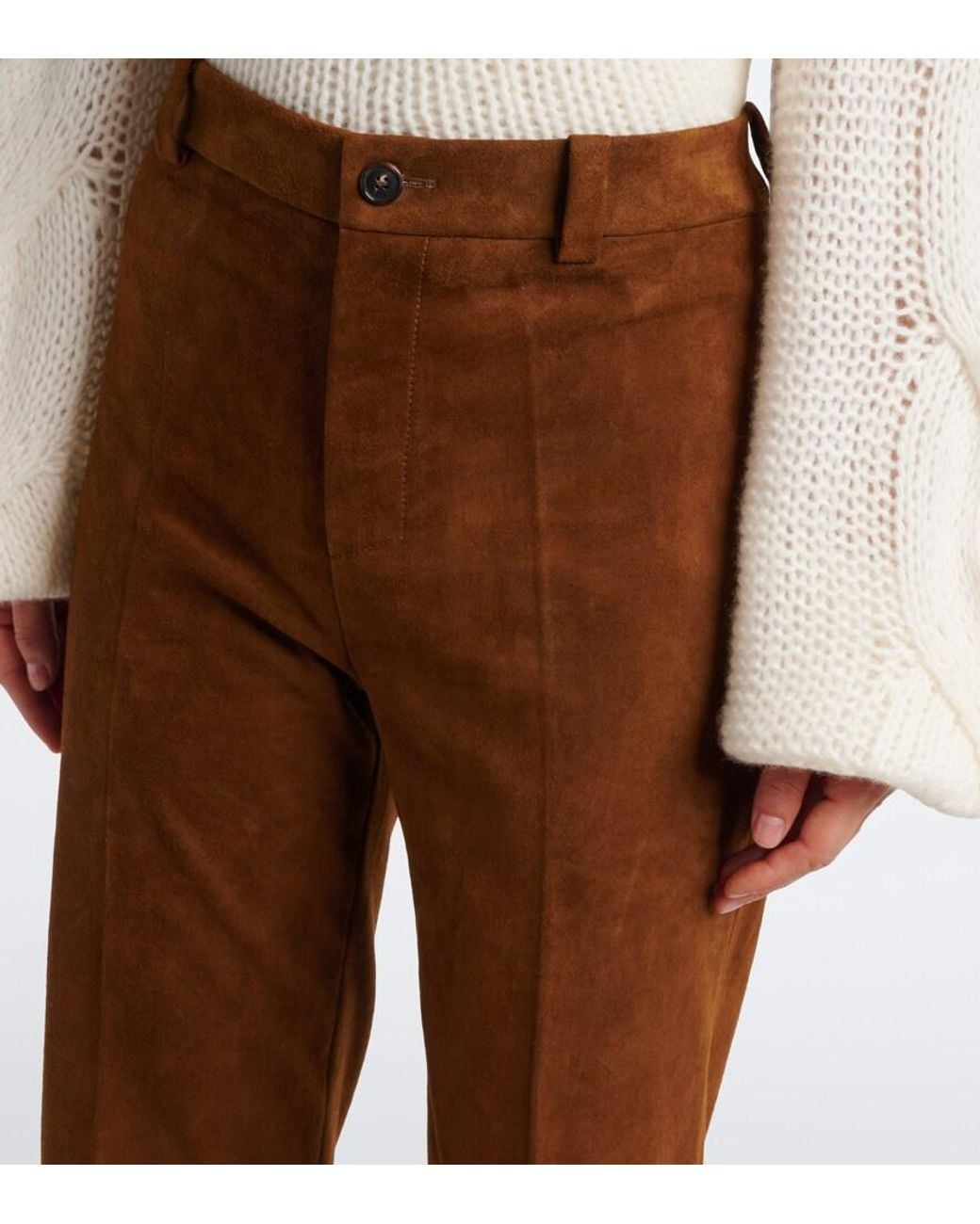 Stouls Brown Lizzy Suede Bootcut Pants