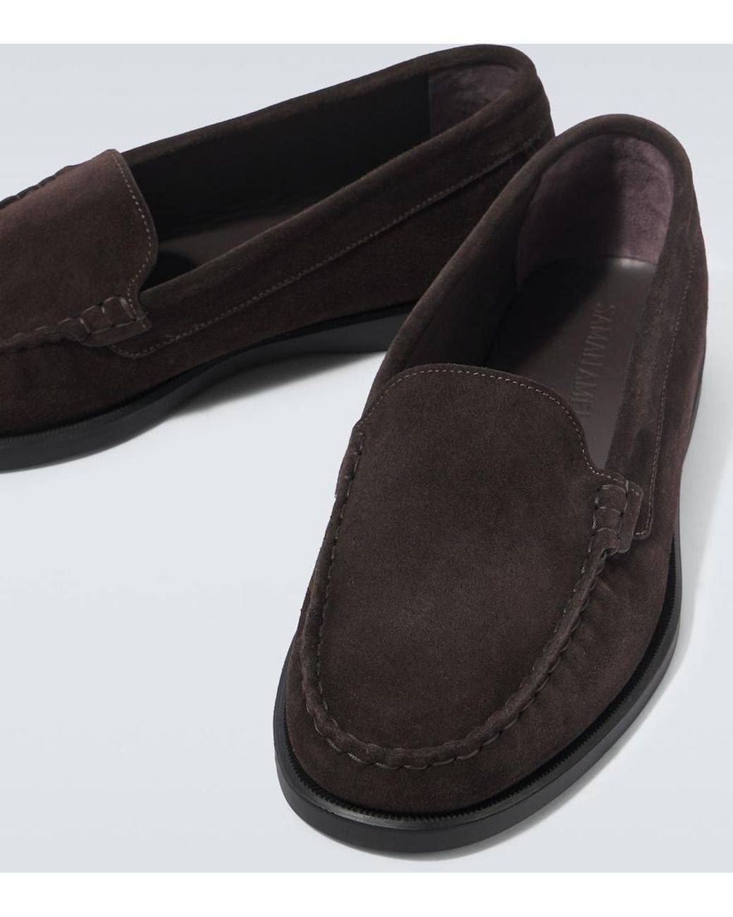 Saman Amel Slip-Ons City Aus Veloursleder in Black für Herren