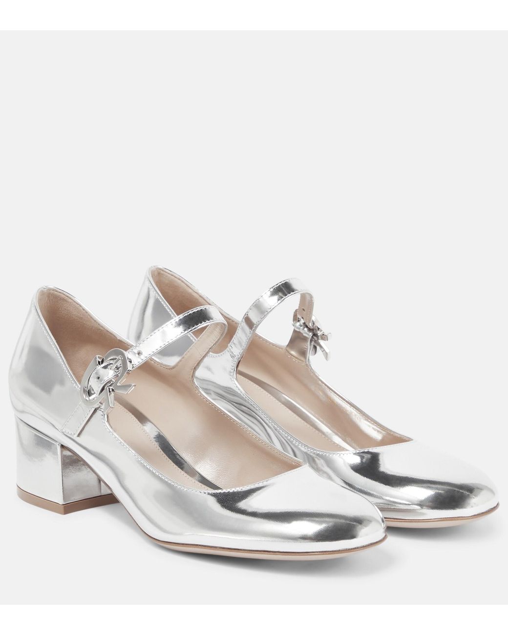 Gianvito Rossi Mary Jane Leather Pumps in White Lyst